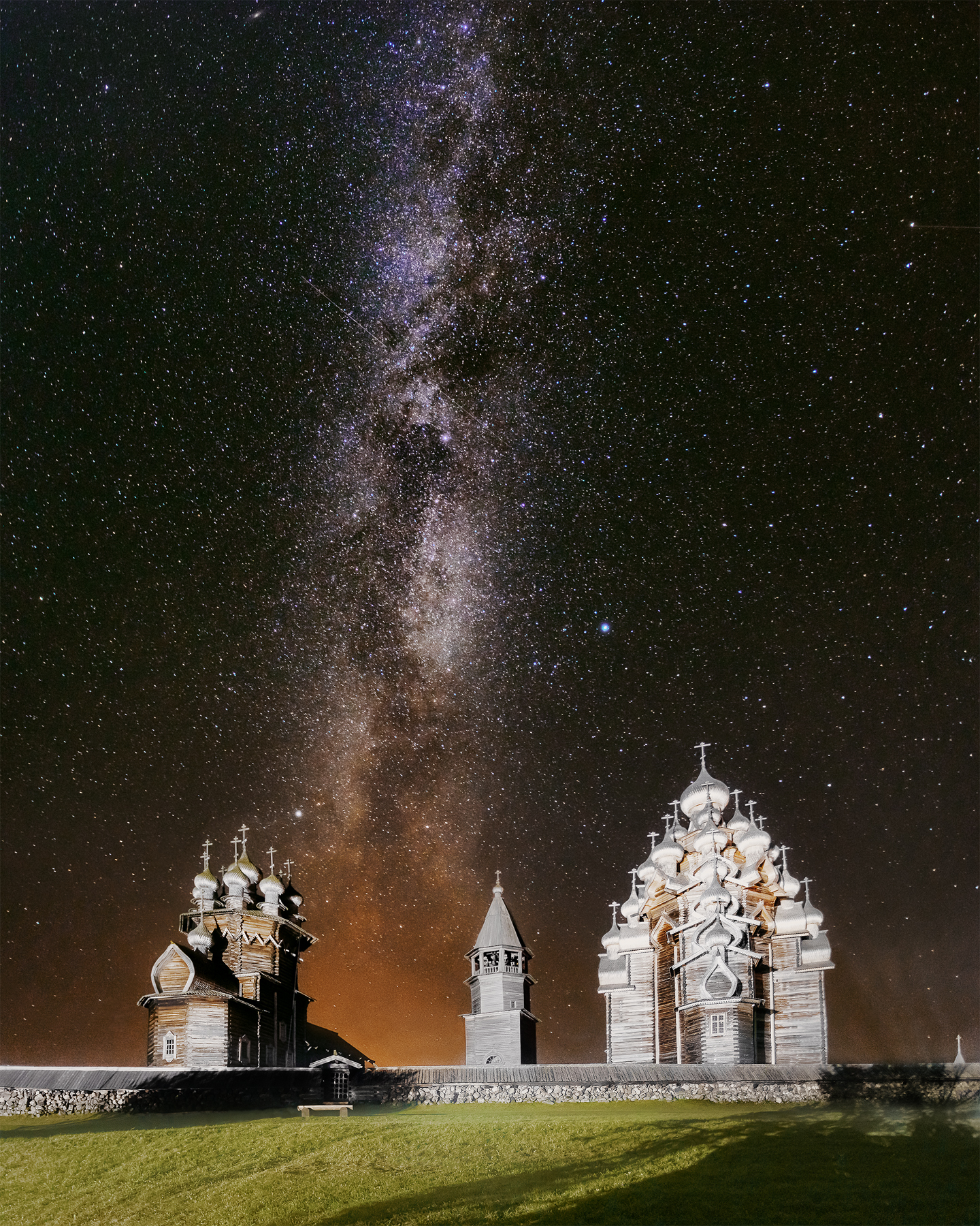 Kizhi Pogost under the cover of the September sky - My, The photo, Kizhi, Карелия, Starry sky