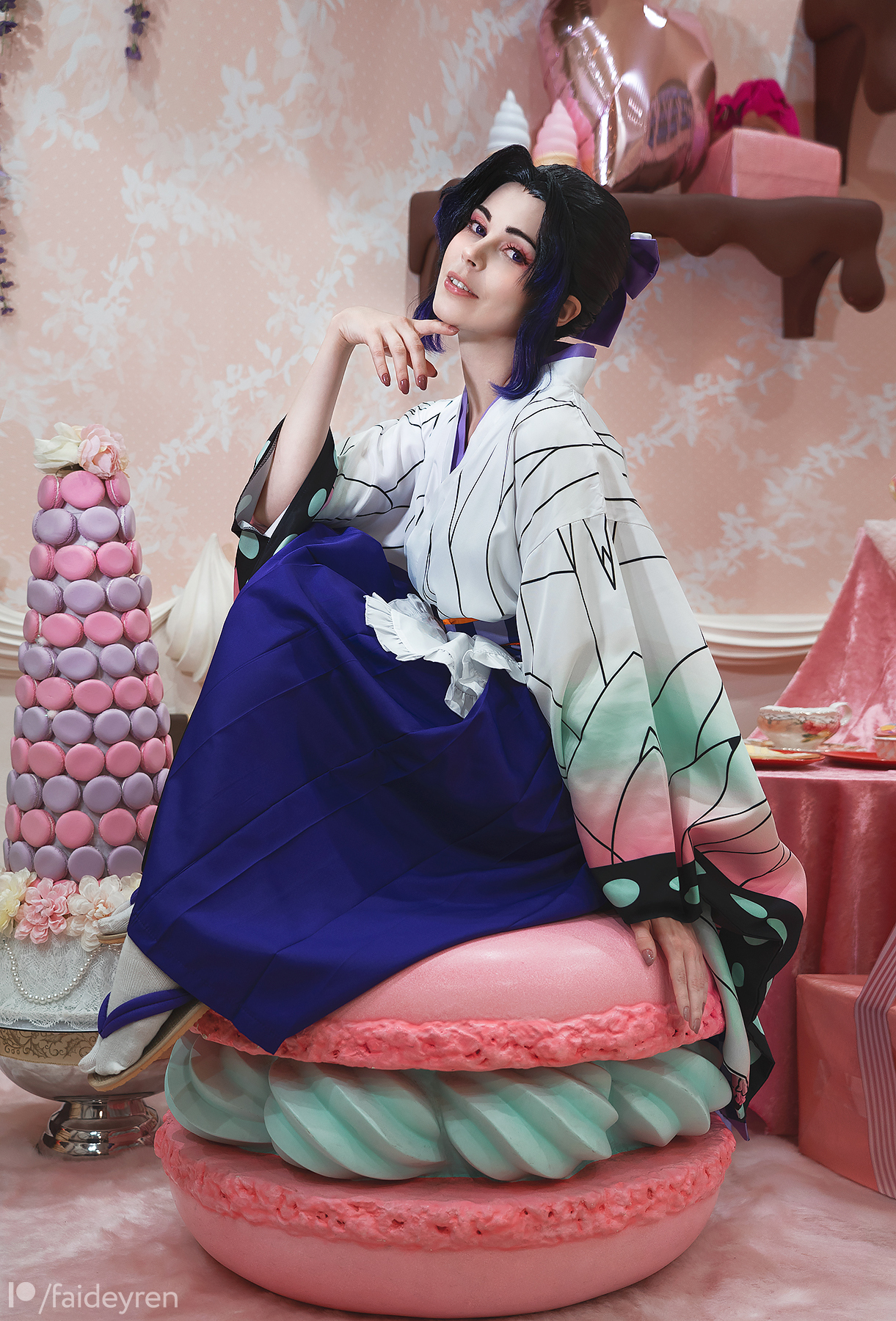 Cosplay at the maid cafe version of Shinobu and about the experience of renting a cosplay sharing studio - My, Faid Eyren, Cosplay, Kimetsu no yaiba, Kochou shinobu, Life stories, Video, Longpost