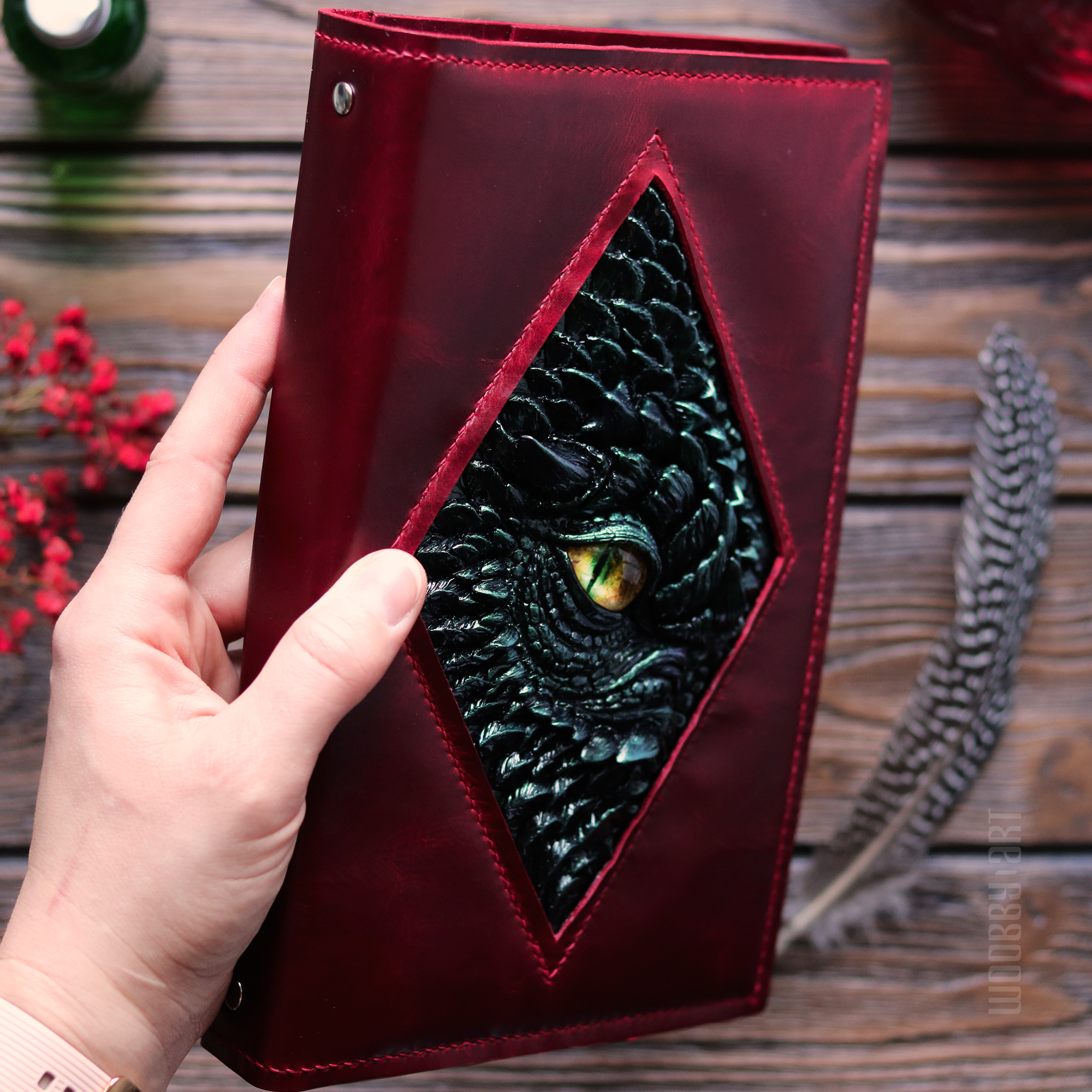 Notebook organizer Dragon Antharas - My, Notebook, Leather products, Leather craft, Longpost, Needlework without process, Lineage 2