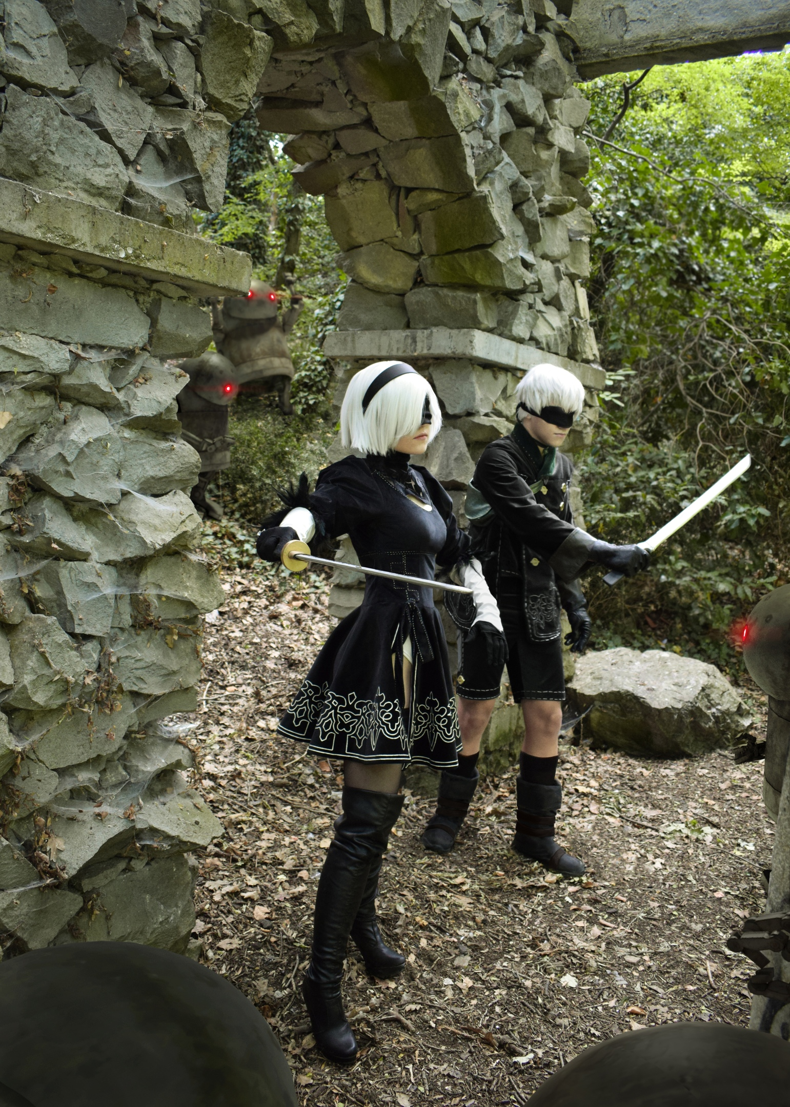 A2 and 2B from NieR: Automata in Crimea - NSFW, Cosplay, Costume, Games, Models, Longpost, NIER Automata, Yorha unit No 2 type B, Yorha unit no 9 type S