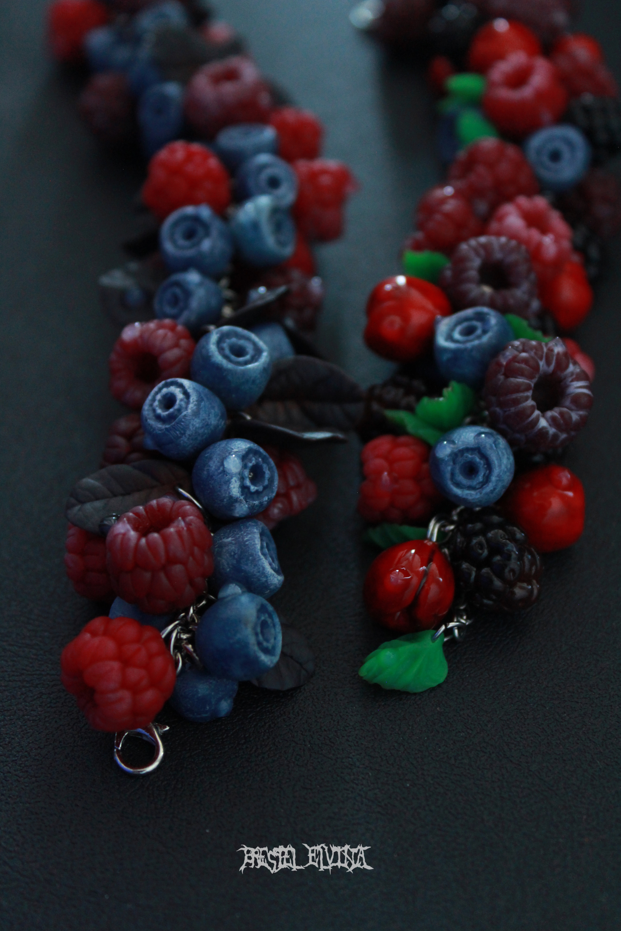 Berry bracelets made of polymer clay - My, Polymer clay, Longpost, Needlework without process, A bracelet, Bijouterie, Berries