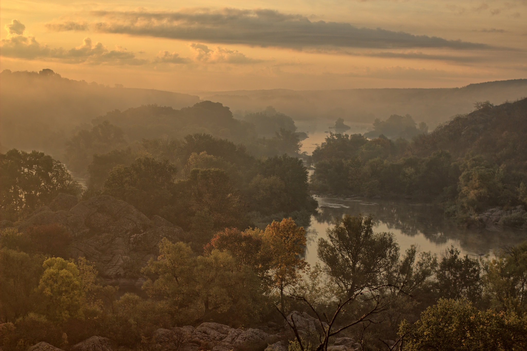 Dawn with fog over the Southern Bug this morning - My, The photo, Atmospheric, Nature, Fog, Longpost, beauty of nature