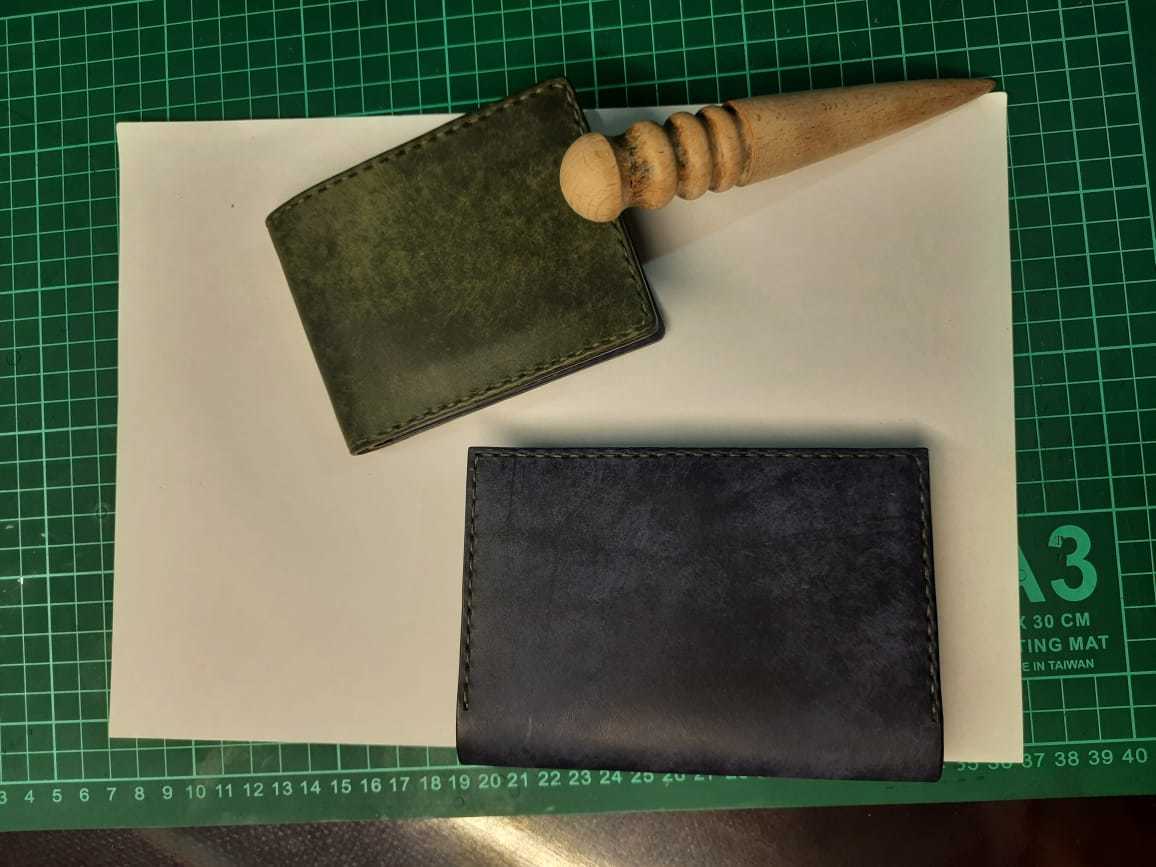 I came up with this set) Italian leather, handmade - My, Natural leather, Beefold, Handmade, Dockholder, Leather, Longpost, Needlework without process