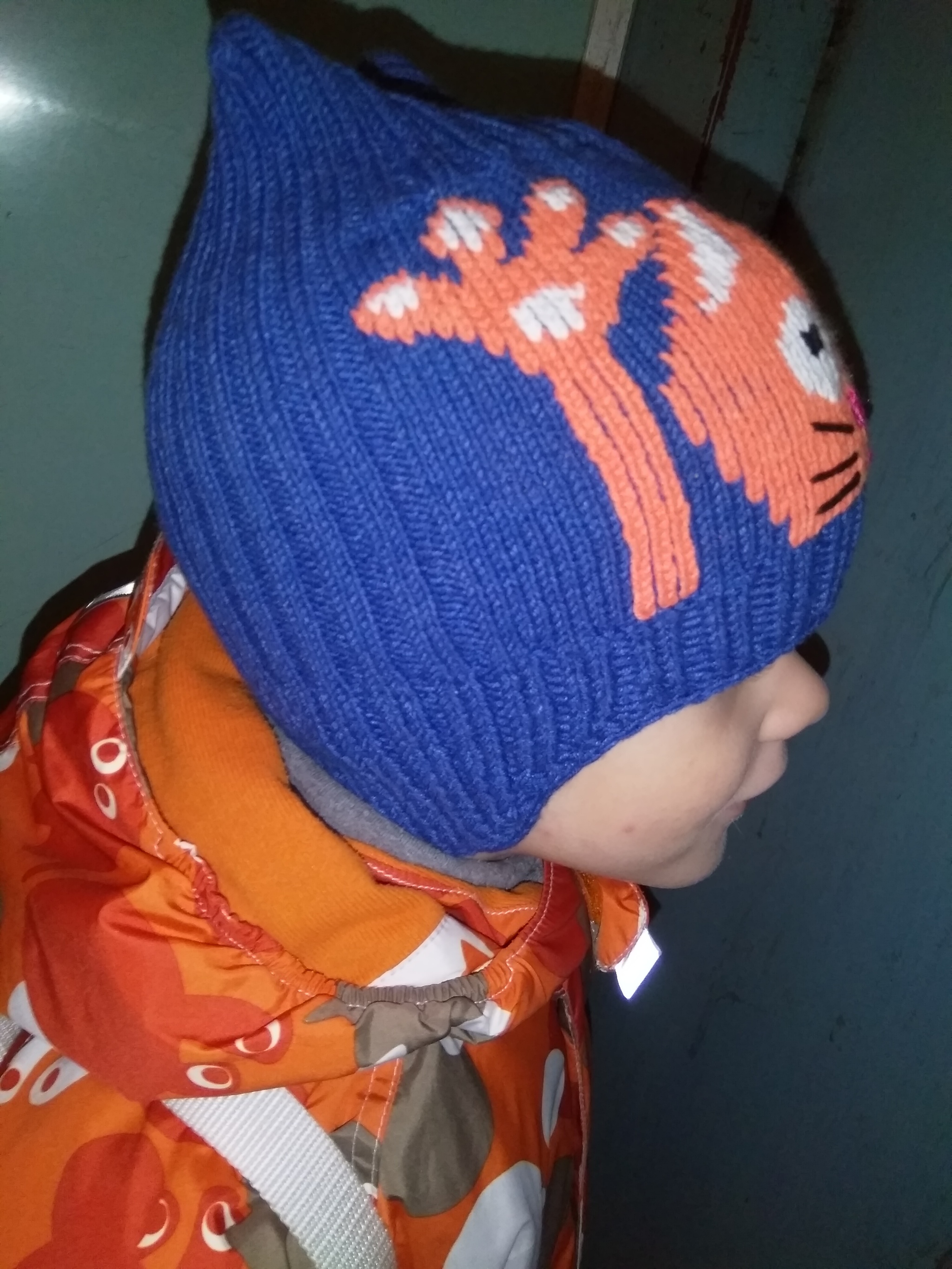 Half helmet with perfect fit - My, Knitting, Cap, Children, Needlework with process, Longpost