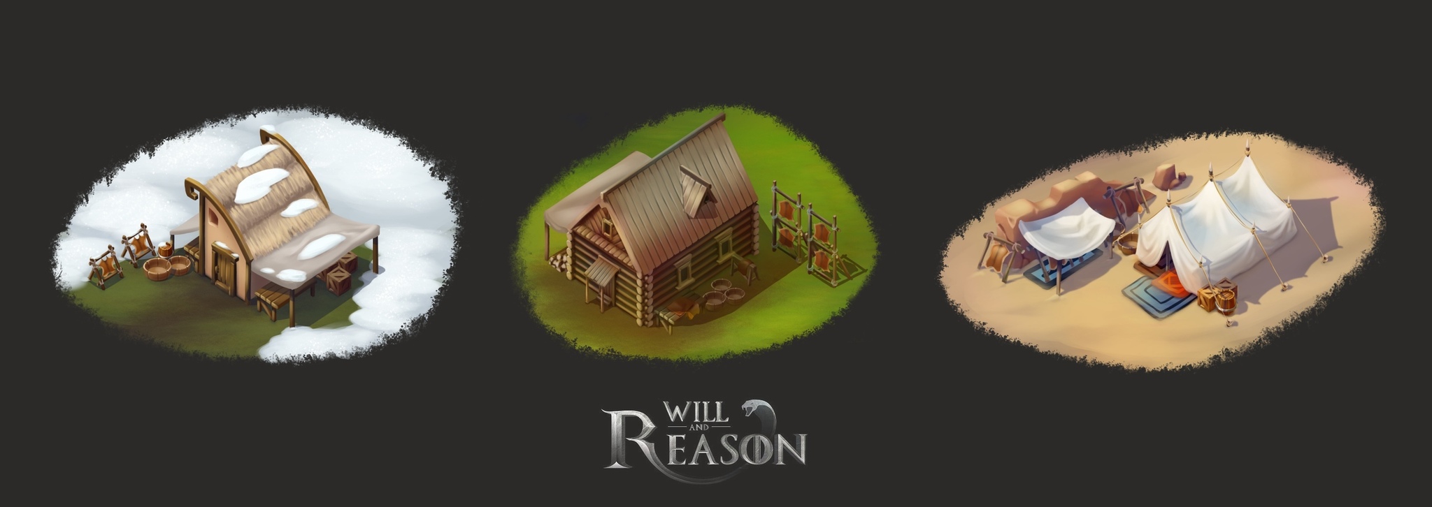 Leather processing buildings in different regions - My, Art, Development of, Gamedev, Games, Concept, Стратегия, Building