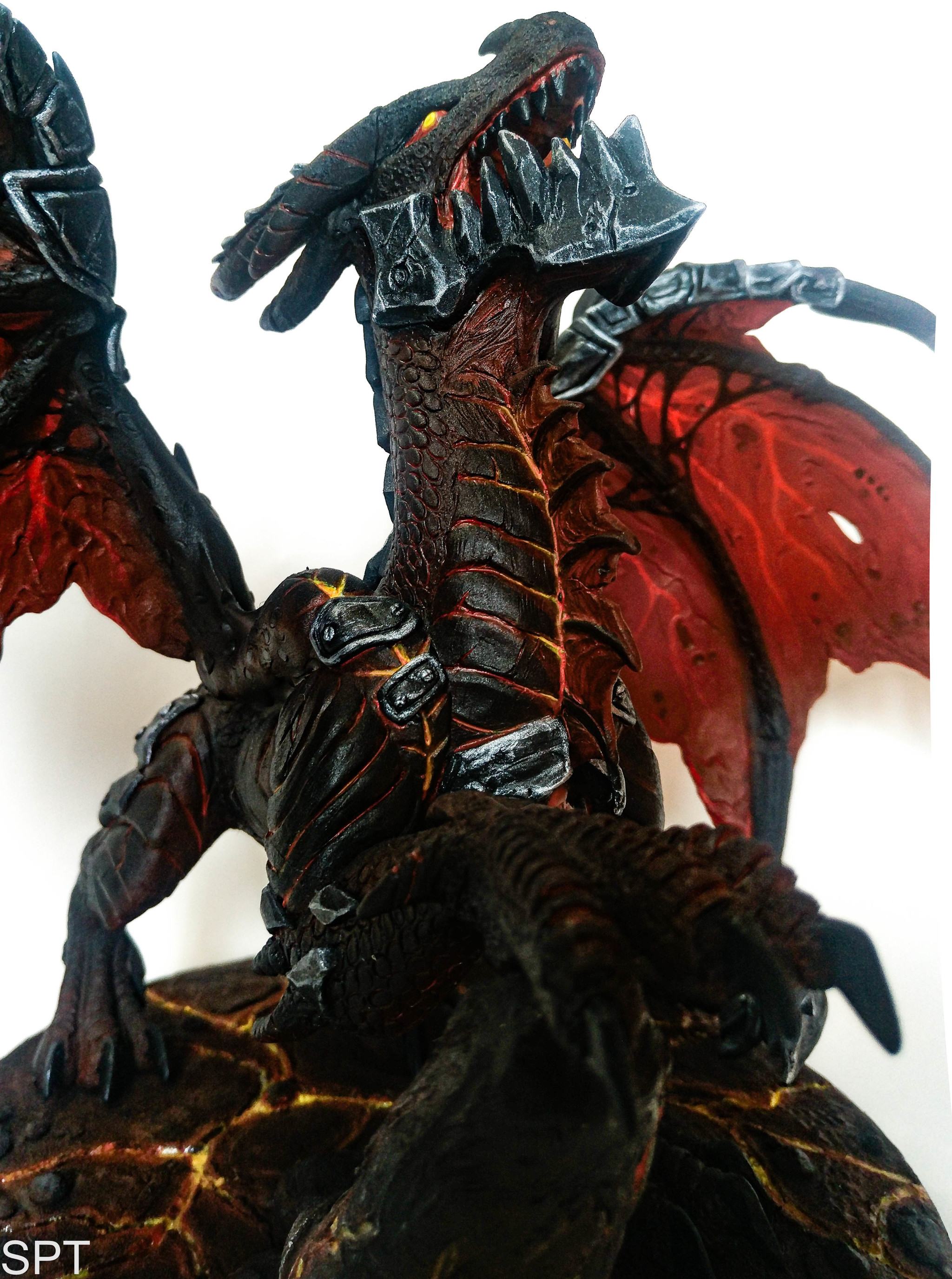 Deathwing based on Warcraft - My, Handmade, World of warcraft, Warcraft, Polymer clay, Velvet plastic, Blizzard, Sculpture, Creation, Longpost, Deathwing