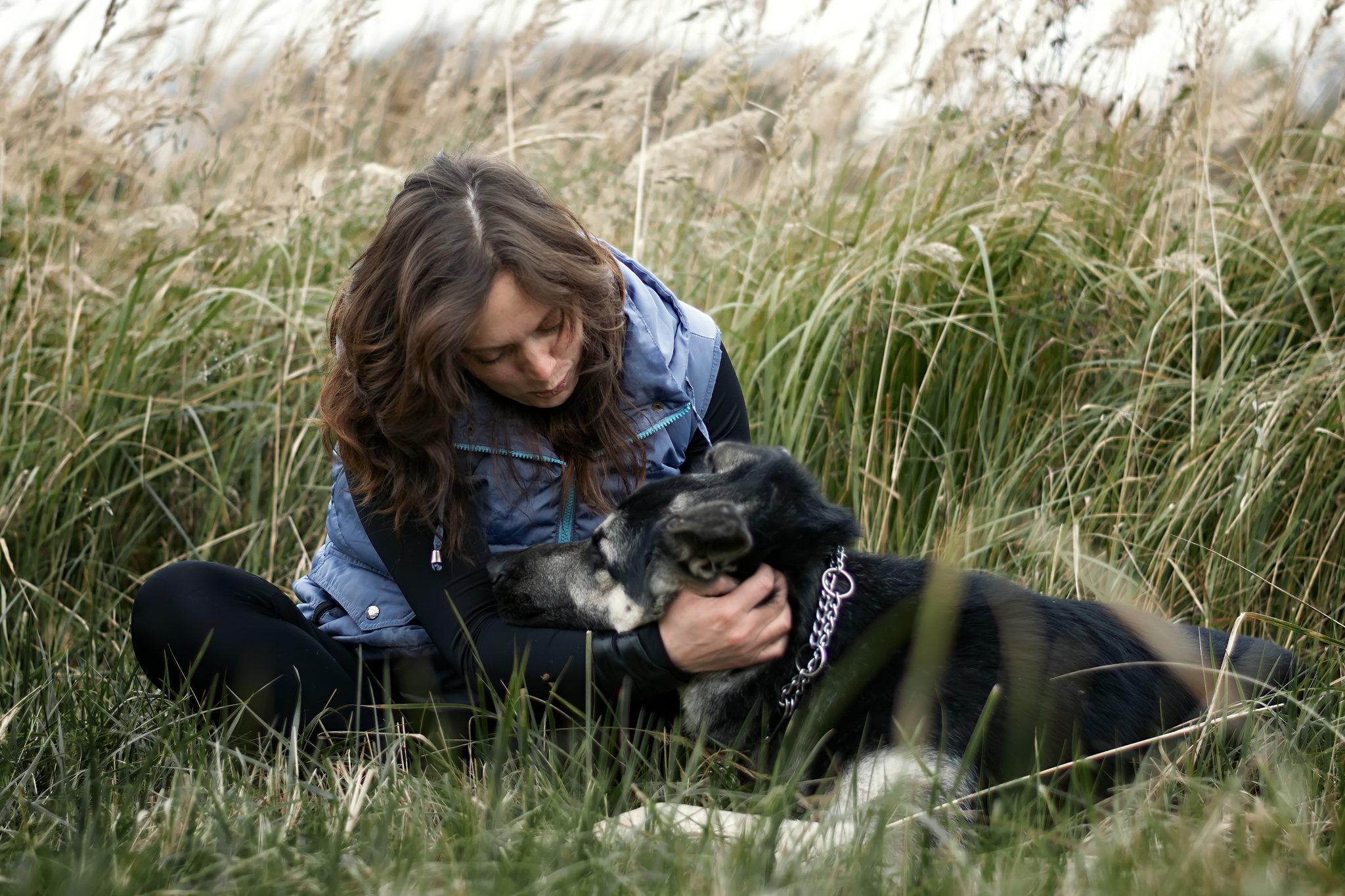 Typhoon and its owner :) - My, PHOTOSESSION, East European Shepherd, Nikon d5300, Pets, Autumn, Longpost, Girls, Dog