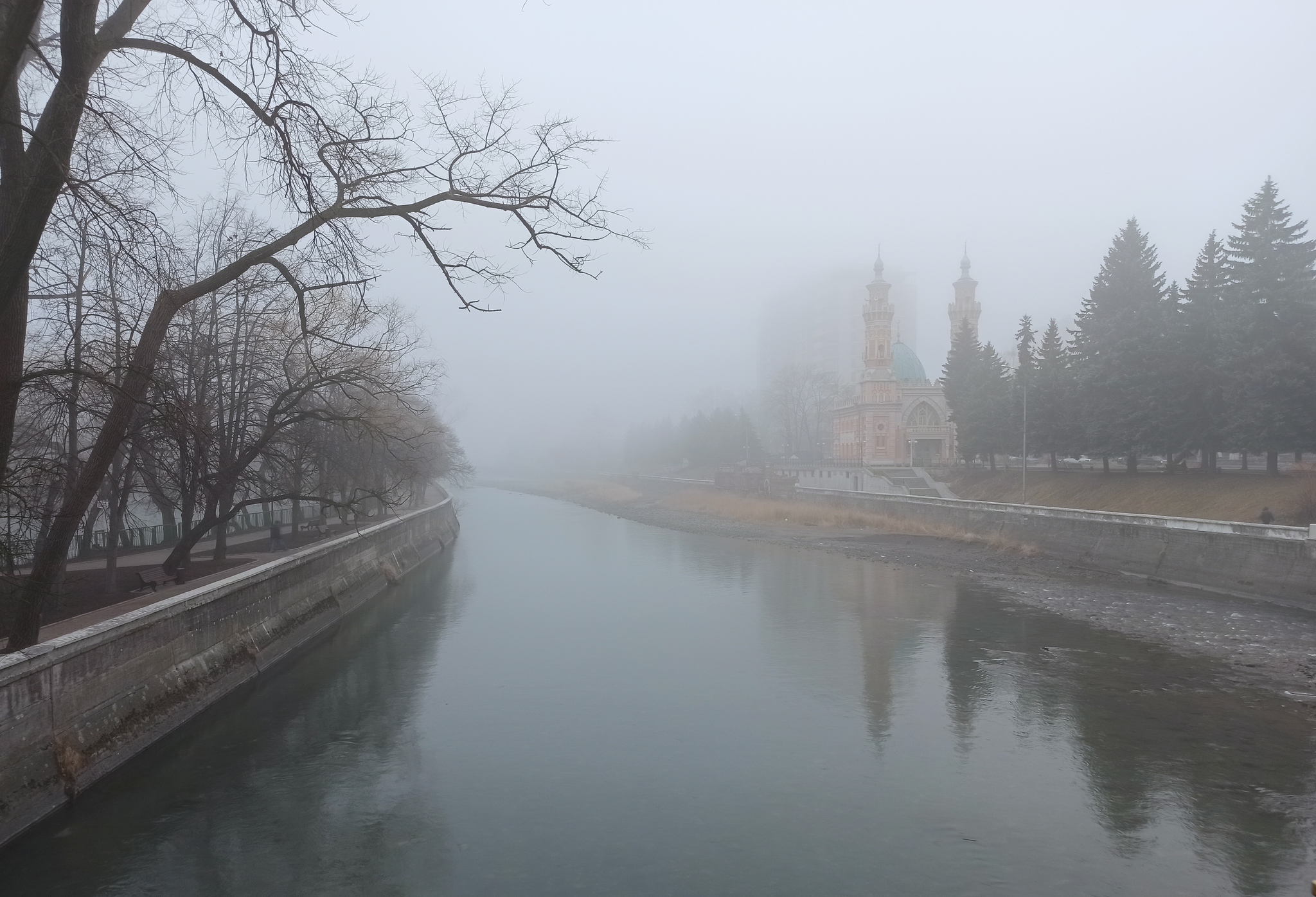 Morning. Fog - My, Fog, Morning, Vladikavkaz, Terek