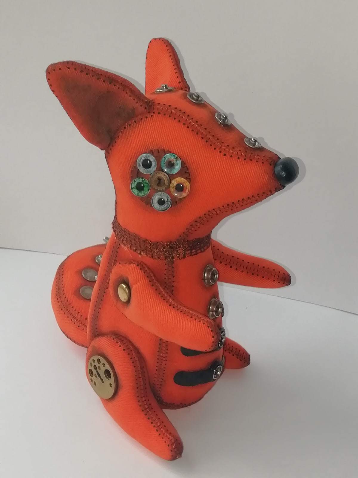 Steampunk Fox - My, Needlework without process, Steampunk, Fox, Toys, Video, Longpost