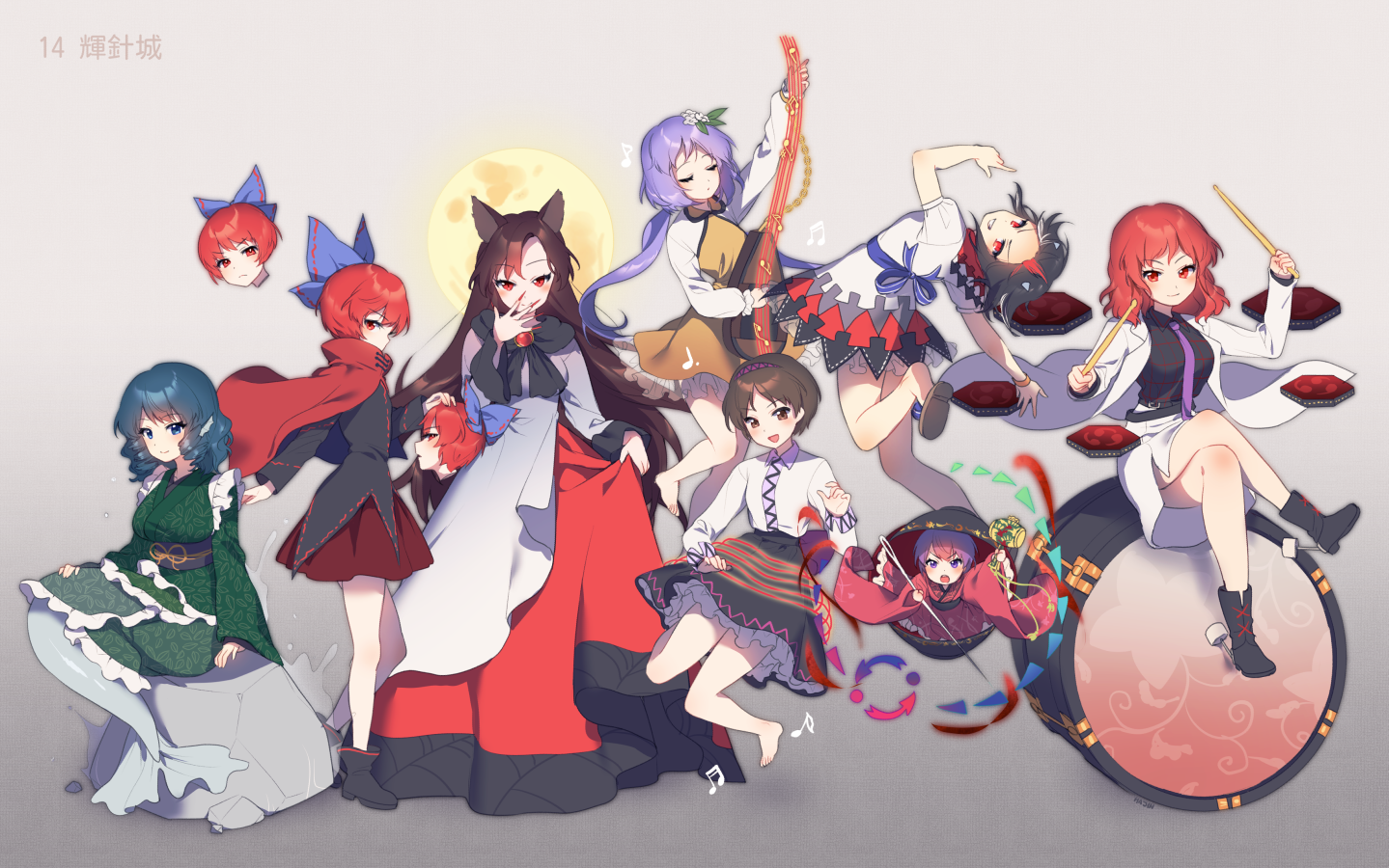 Touhou characters by hajin - Touhou, Anime Art, Аниме, Hajin, Длиннопост