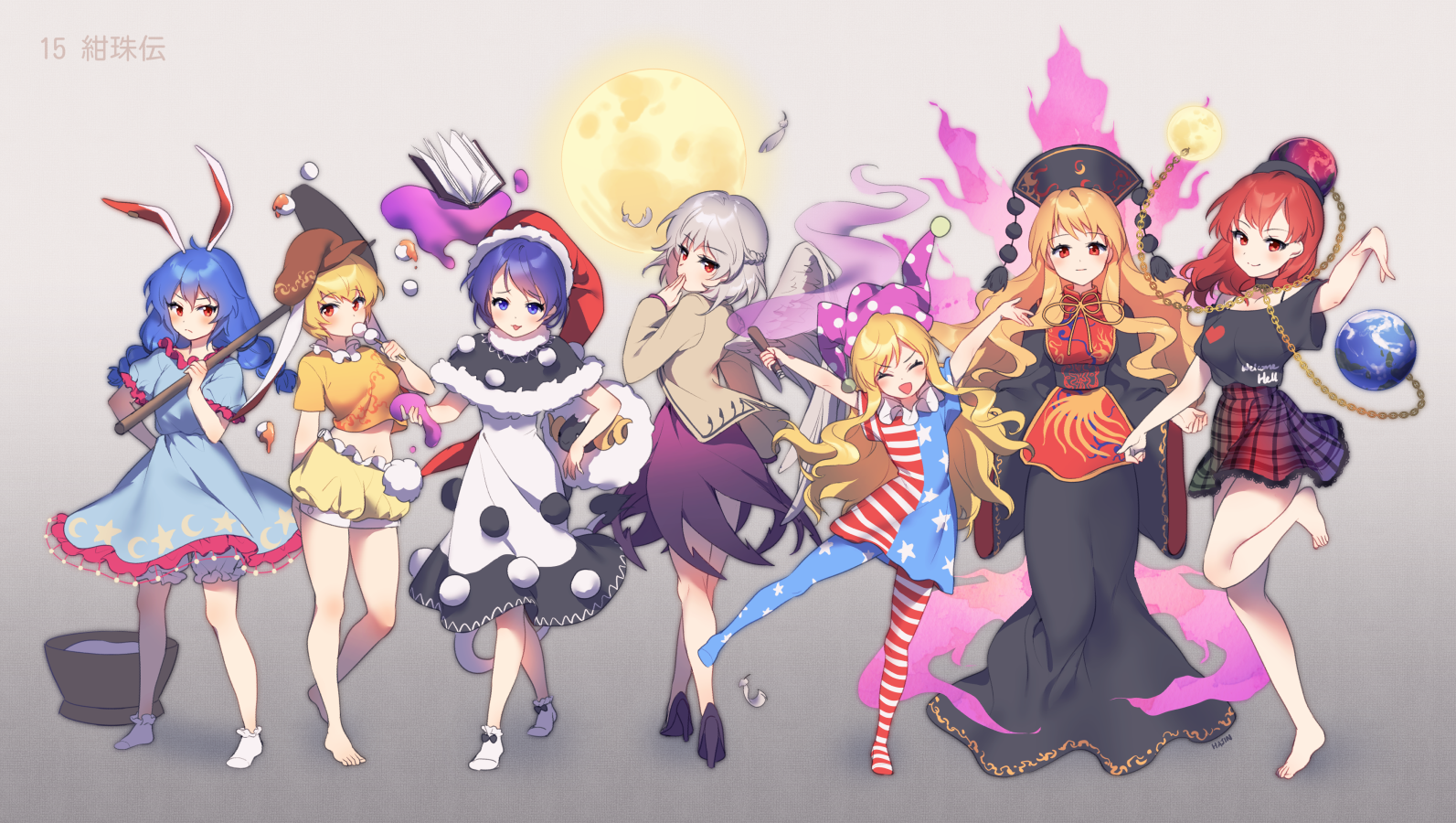 Touhou characters by hajin - Touhou, Anime Art, Аниме, Hajin, Длиннопост