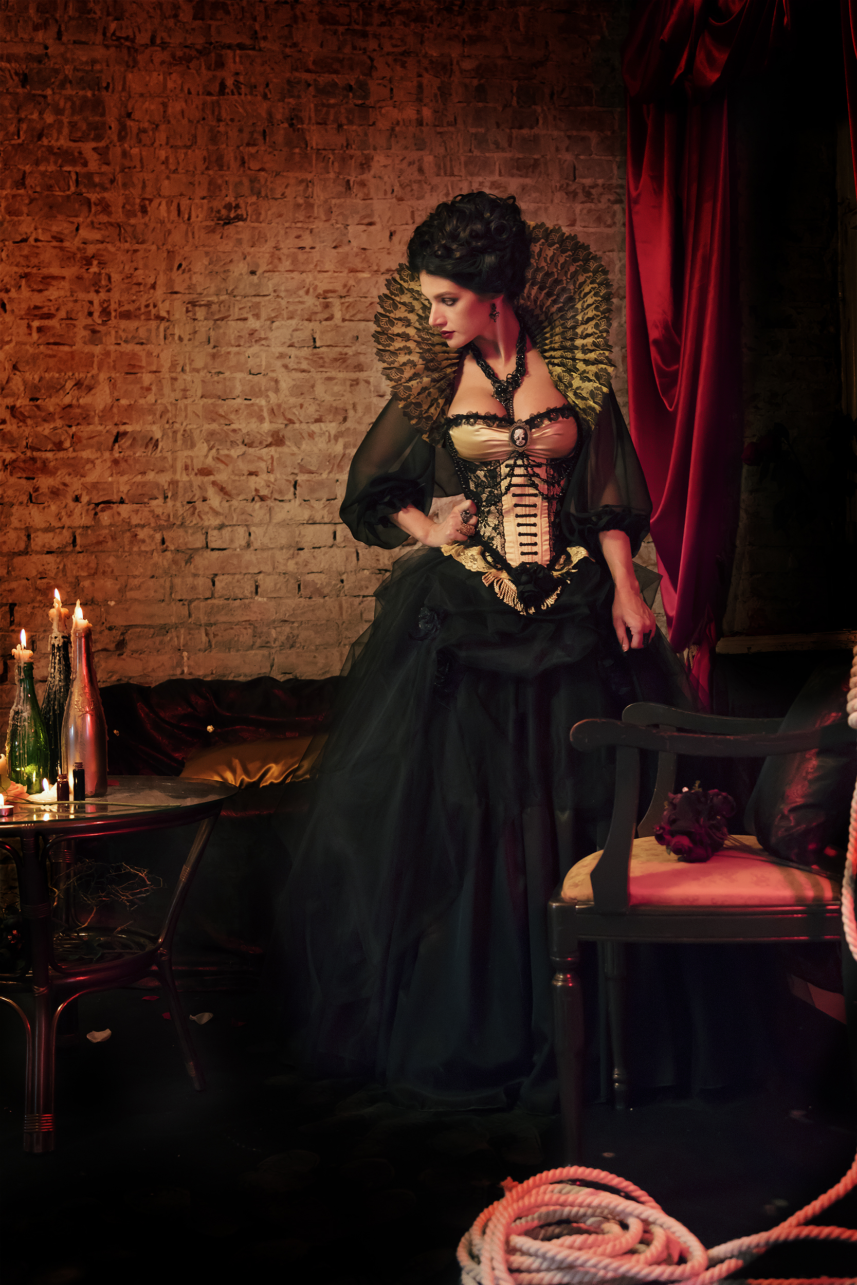 Lady Bathory of our district - My, Corset, Beautiful girl, Sewing, Needlework without process, Longpost