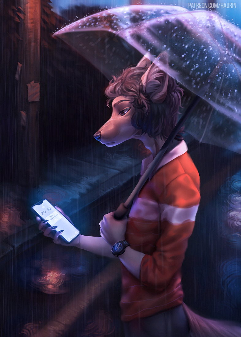 Rain - Furry, Anthro, Art, Hauringu