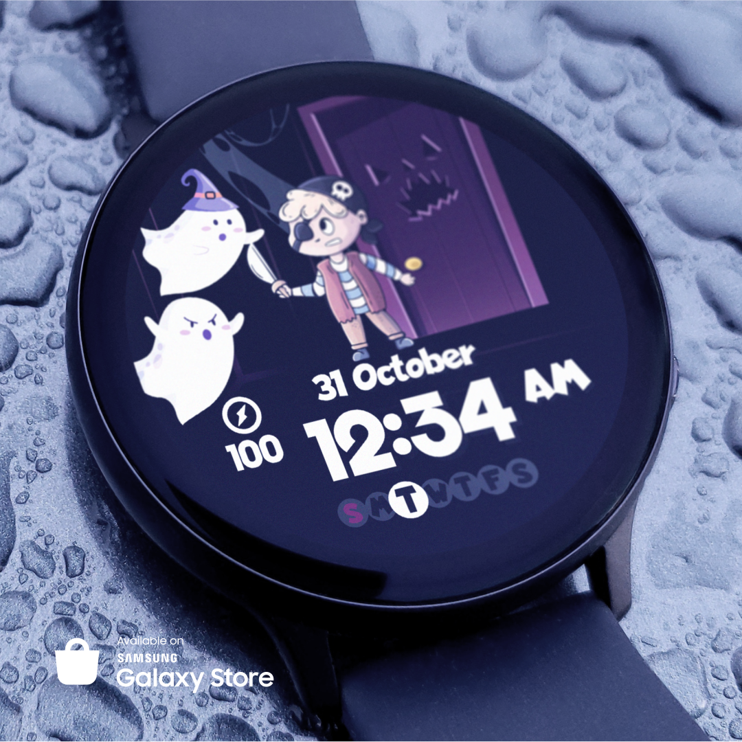 Halloween- Dial design for Samsung Galaxy Watch - My, Freebie, Clock face, Design, Smart watch, Samsung galaxy Watch, Samsung, Samsung Galaxy, Watchface