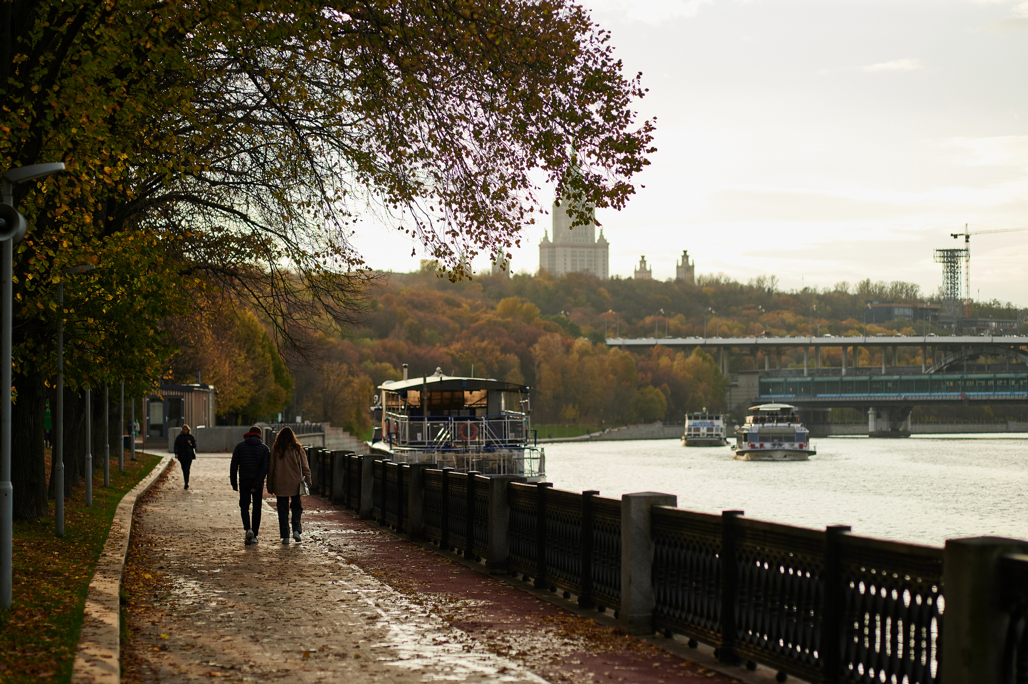 Walk along the embankment - My, The photo, Nikon, Autumn, Embankment, Sparrow Hills, Longpost, Moscow