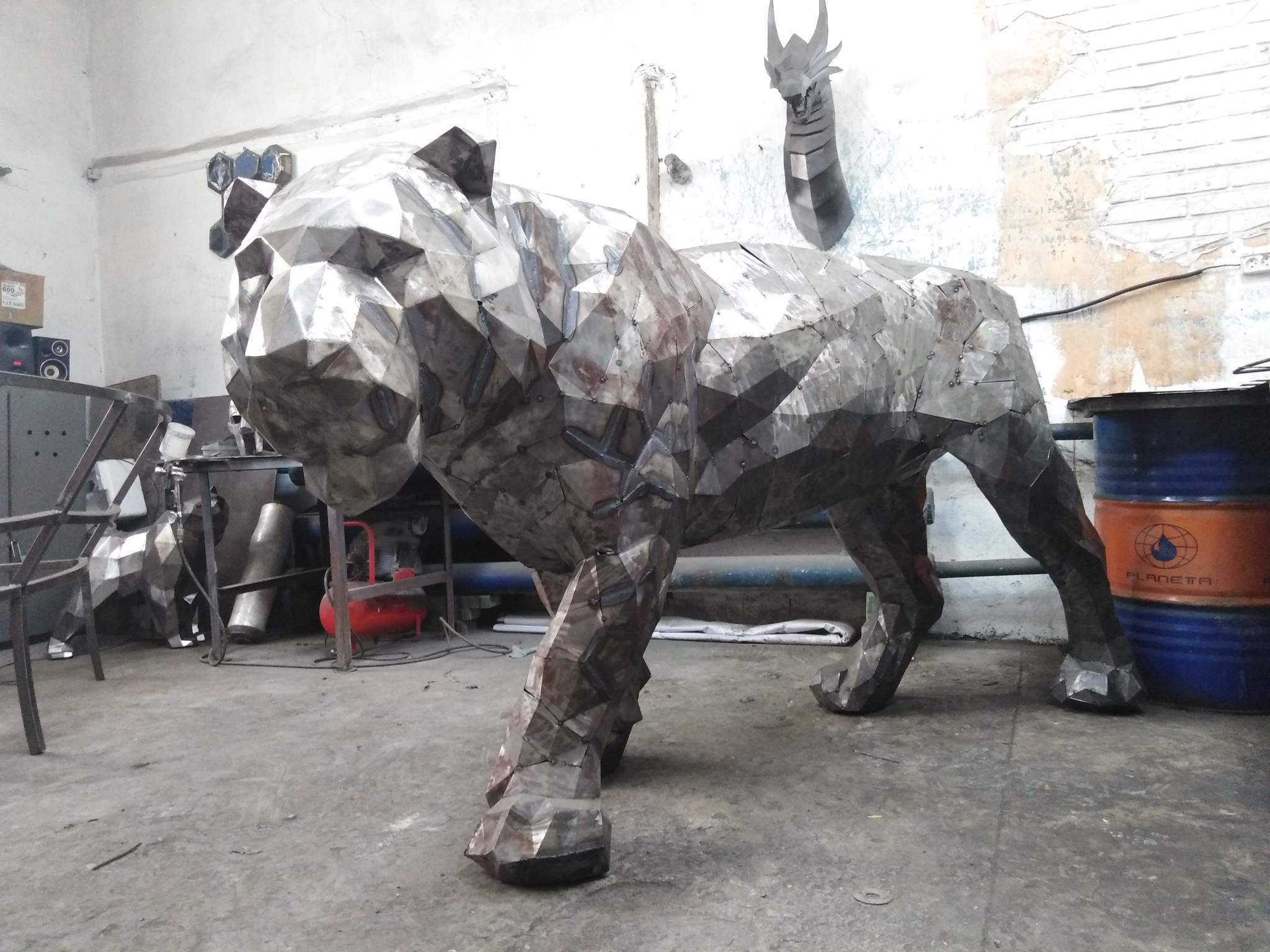 Real Steel. Iron Tiger in 5 months - My, Tiger, Welding, Loft, Handmade, With your own hands, Video, Longpost