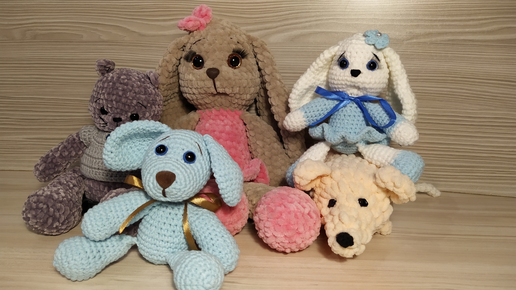 Plush joys - My, Knitted toys, Handmade, Needlework, Hare, Bears, Longpost, Needlework without process