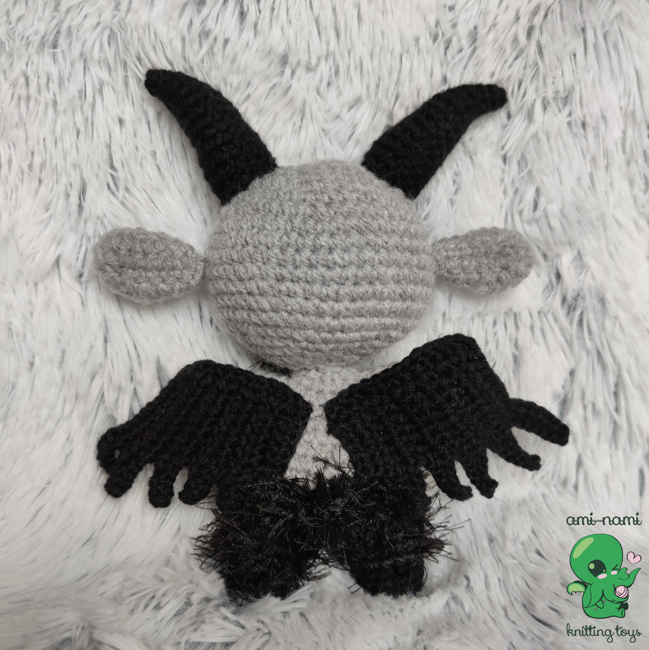 Baby Baphomet - My, Amigurumi, Baphomet, Demon, Longpost, Needlework without process