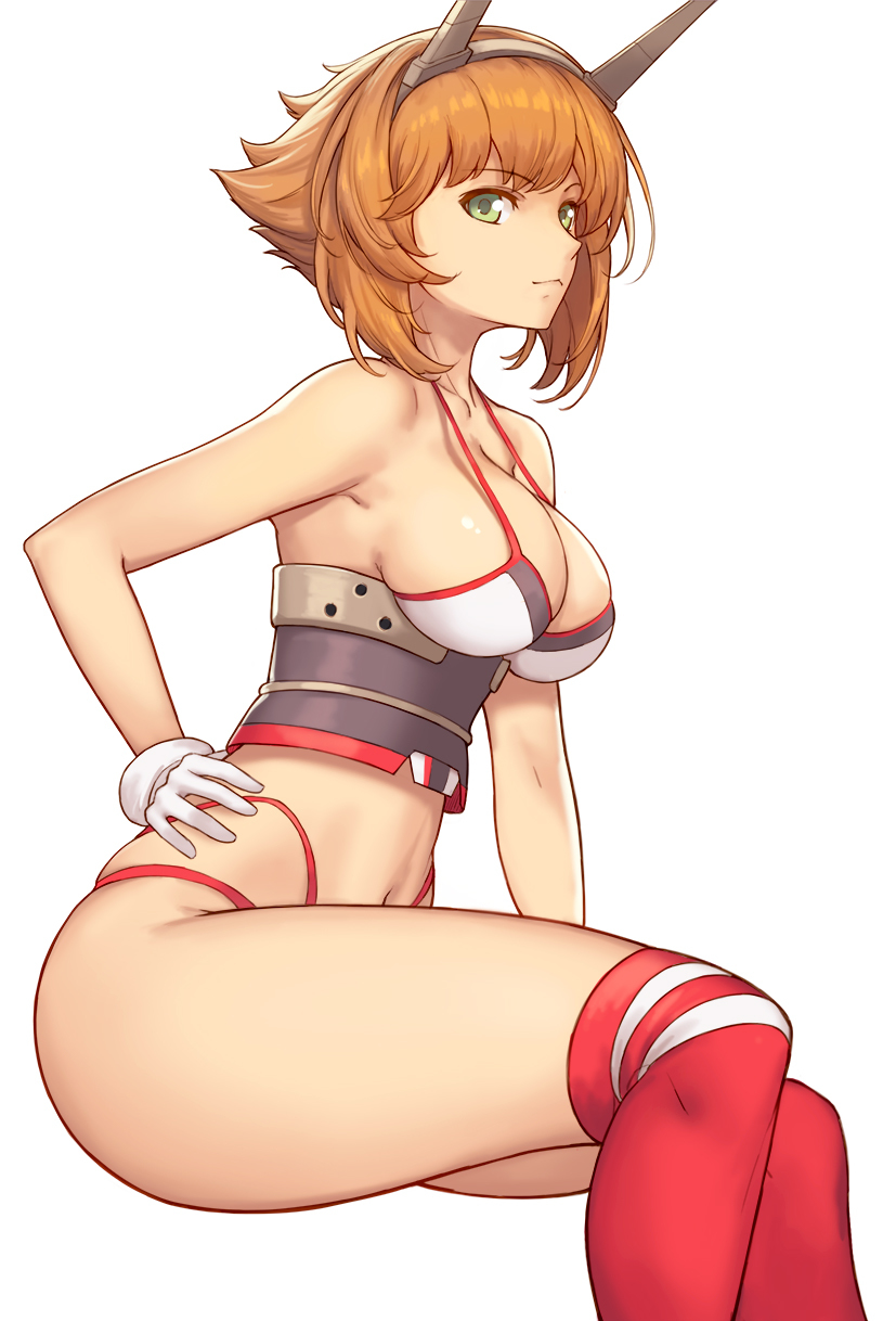 Mutsu - NSFW, Kantai Collection, Аниме, Anime Art, Mutsu, Sugoi Dekai, Купальник, Бикини, Длиннопост