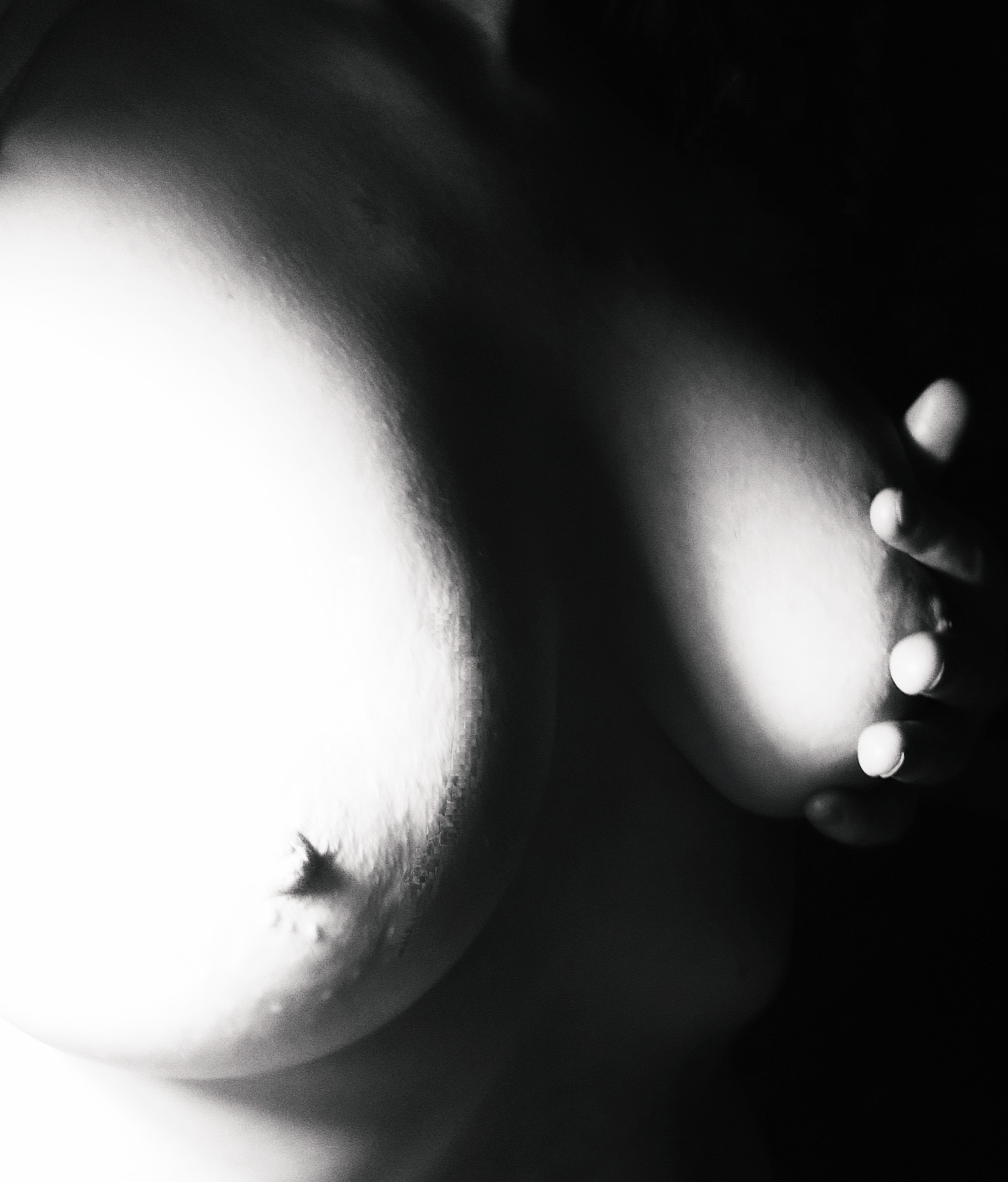 Bw - NSFW, My, Black and white, Boobs, Homemade