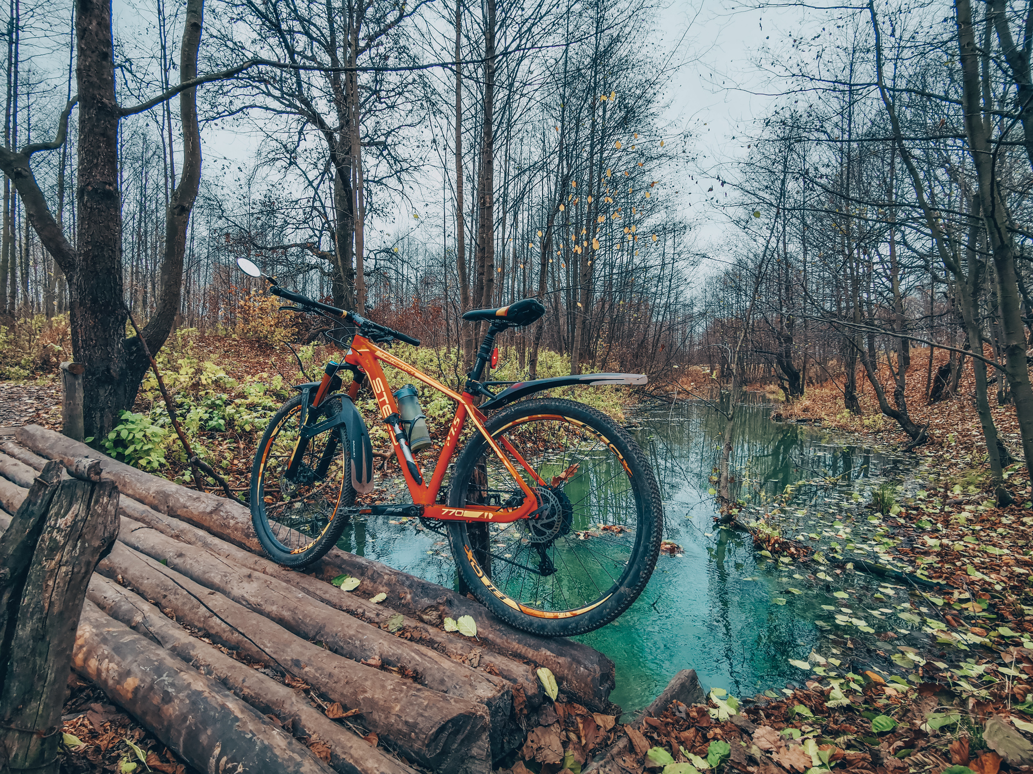 Morning, Sunday - My, Mobile photography, A bike, Autumn, Longpost