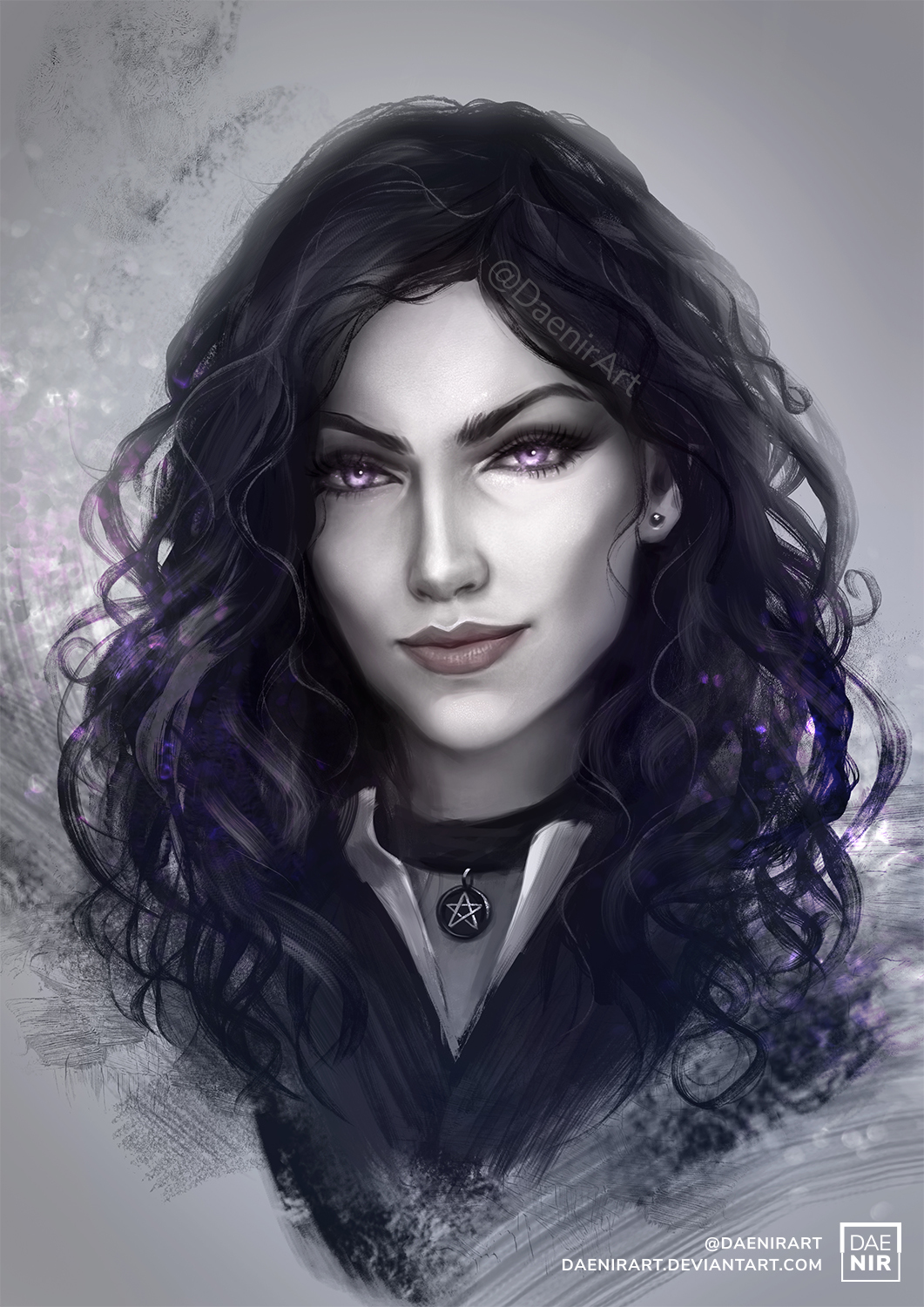 Enchantress - Art, Girls, Witcher, The Witcher 3: Wild Hunt, Yennefer, Portrait, Game art, Daenirart