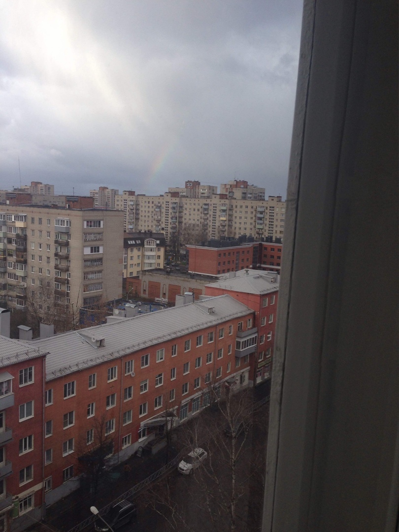 Autumn anomaly: rainbow in November - My, Rainbow, November, Autumn, The photo