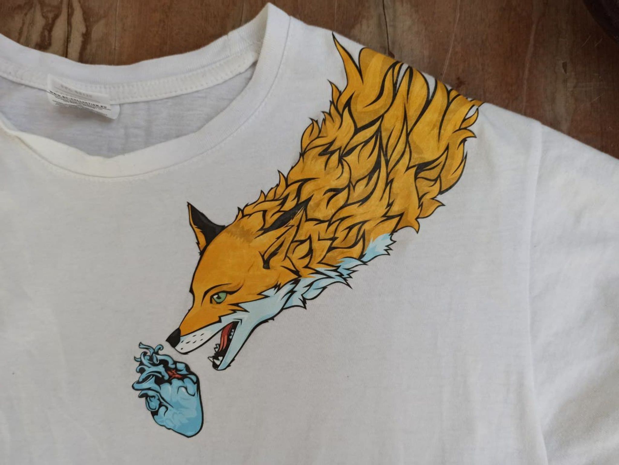 Fox and heart print - My, Print, Art, Fox, Heart, T-shirt, T-shirt printing, Design, Illustrations, Longpost