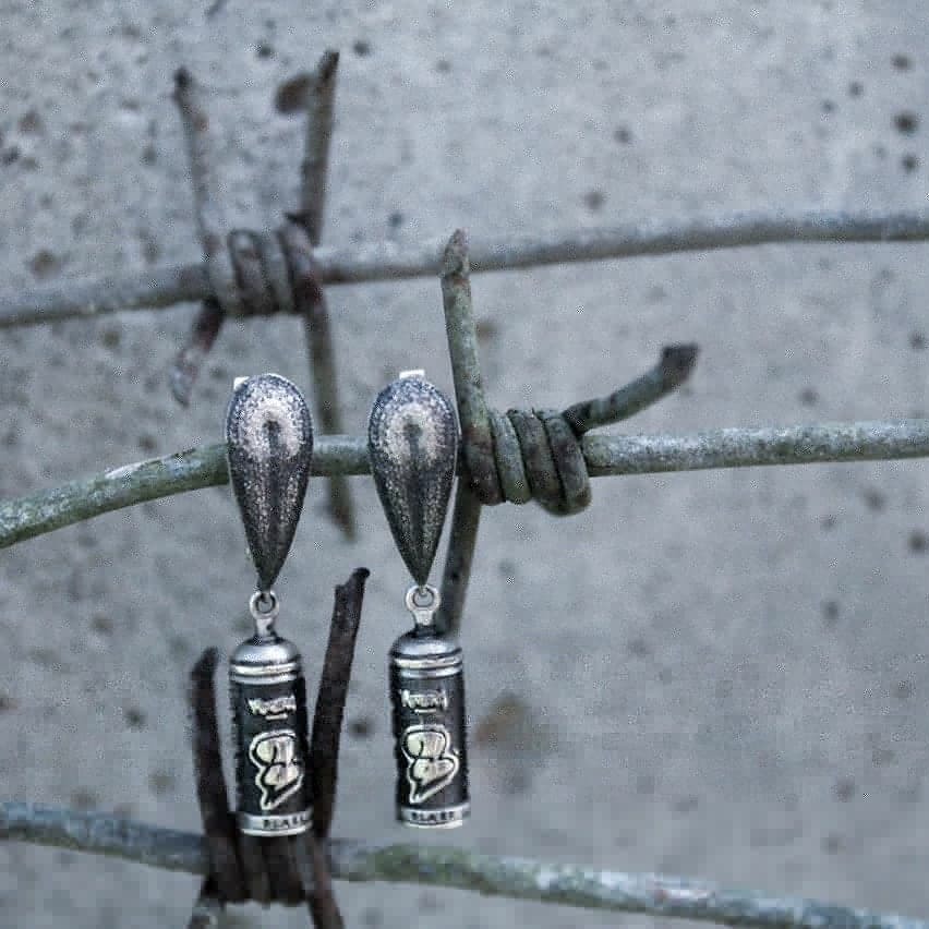 Montana Black silver cylinders - My, Jewelry, Earrings, Graffiti, Graffiti Wildstyle, Street photography, Longpost