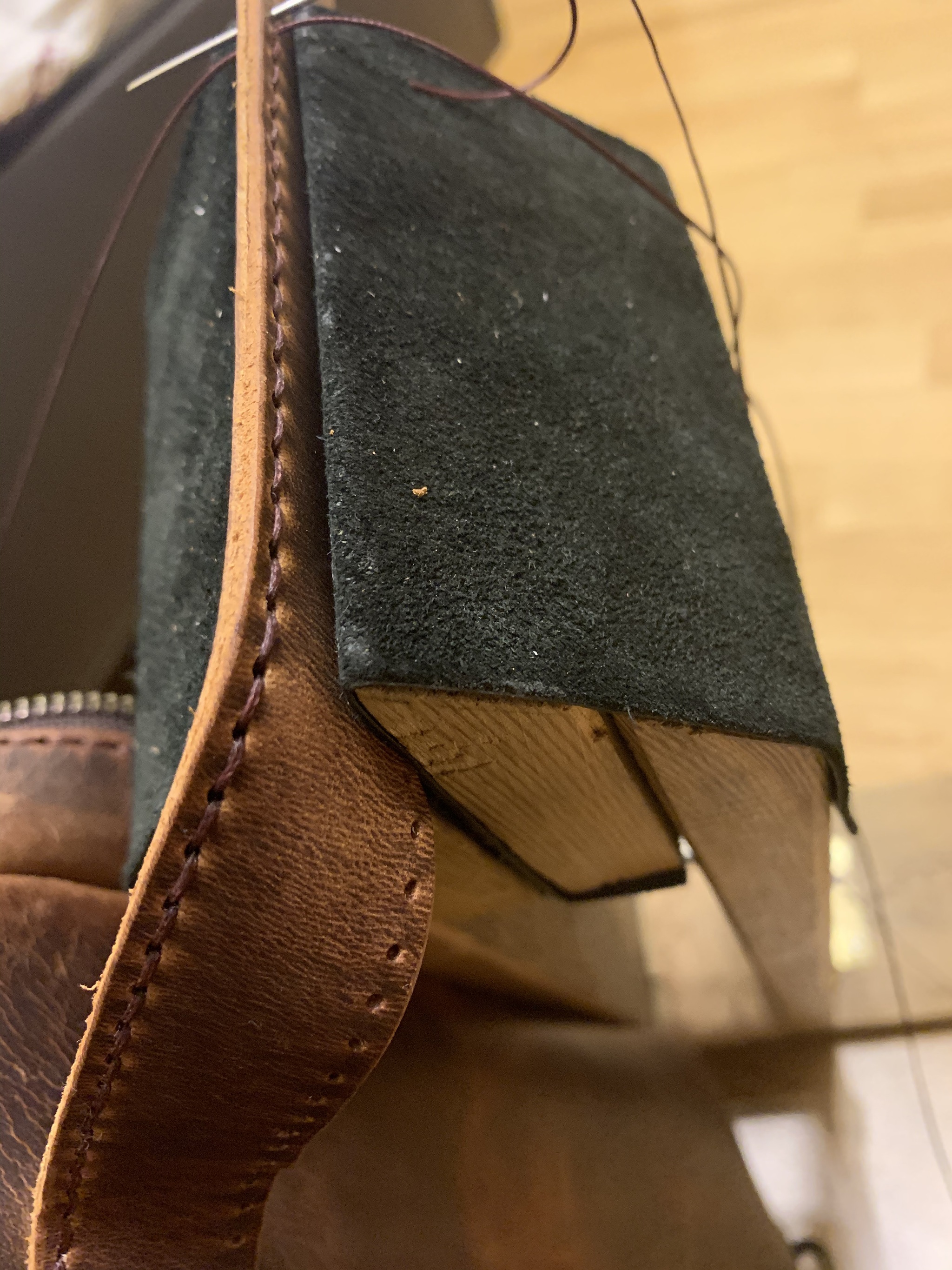 How I made my own leather bag. Part 2 - My, Master Class, Leather products, Сумка, With your own hands, Handmade, Leather craft, Natural leather, Mat, Longpost, Needlework with process