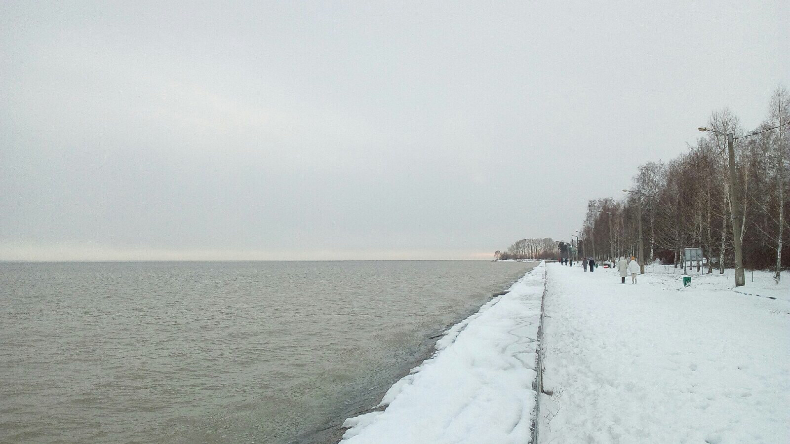 Leaden sky, leaden sea. November - My, Ob Reservoir, Ice, The winter is coming, Cold, Embankment