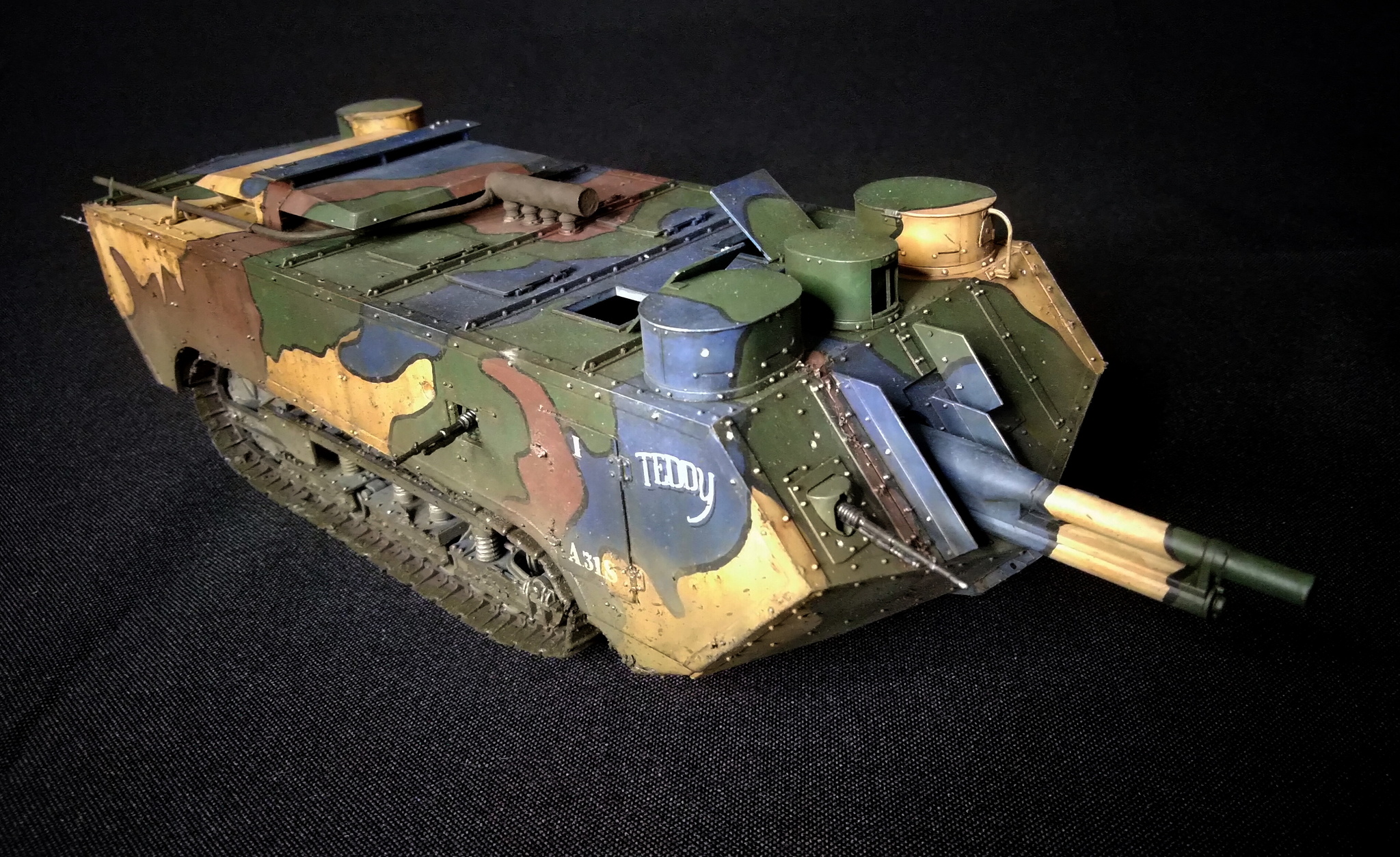 French armored car. Saint Chamond - My, Stand modeling, Diorama, Story, World War I, Tanks, Needlework without process, Technics, Hobby, With your own hands, Longpost