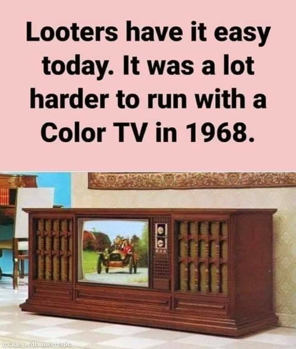 Topical joke - TV set, USA, Humor, Robbers, Marauders, Retro, Appliances