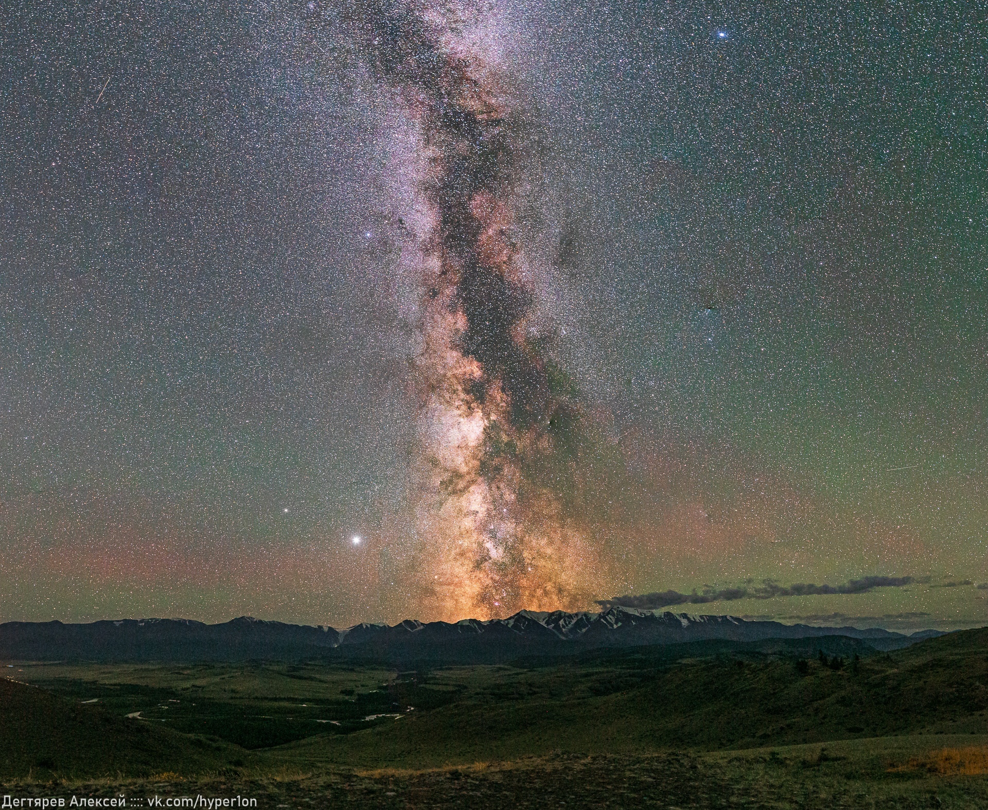 Milky Way and North Chuysky Ridge - My, Milky Way, Mountain Altai, Astrophoto, Kurai steppe, Altai Republic