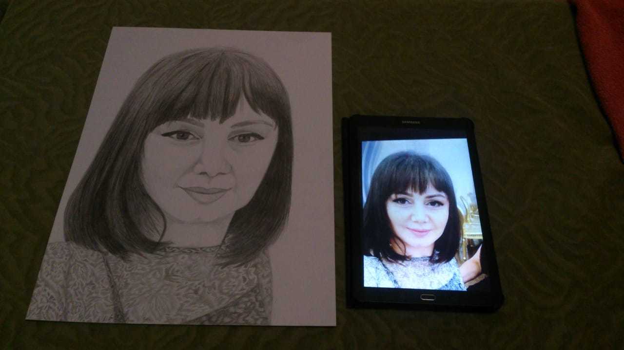 My sister draws from a photo))) I think it turned out well, what do you think? - My, Pencil drawing, Drawing