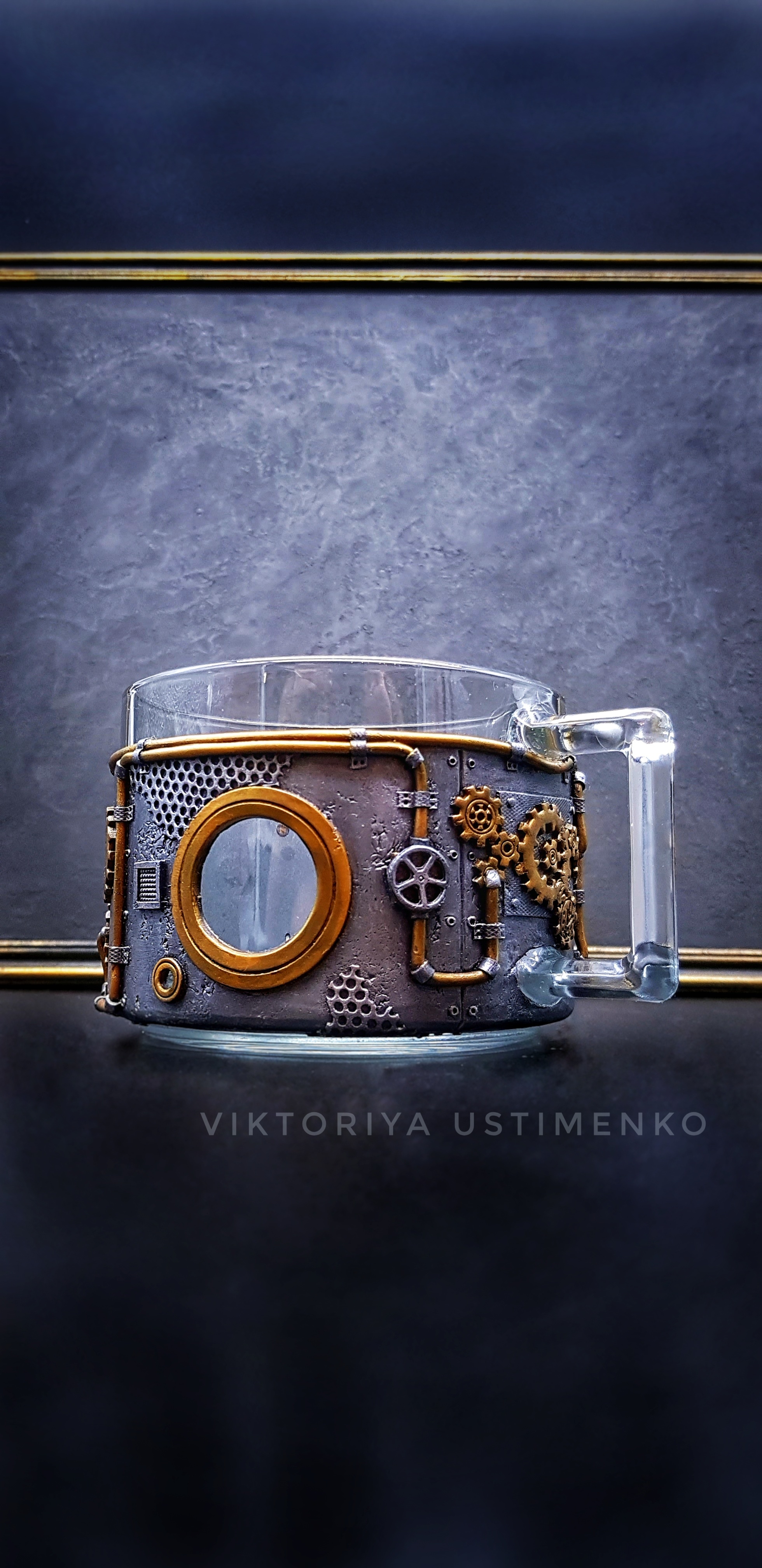 Color combination - My, Steampunk, Mug with decor, Needlework without process, With your own hands, Polymer clay, Video, Longpost