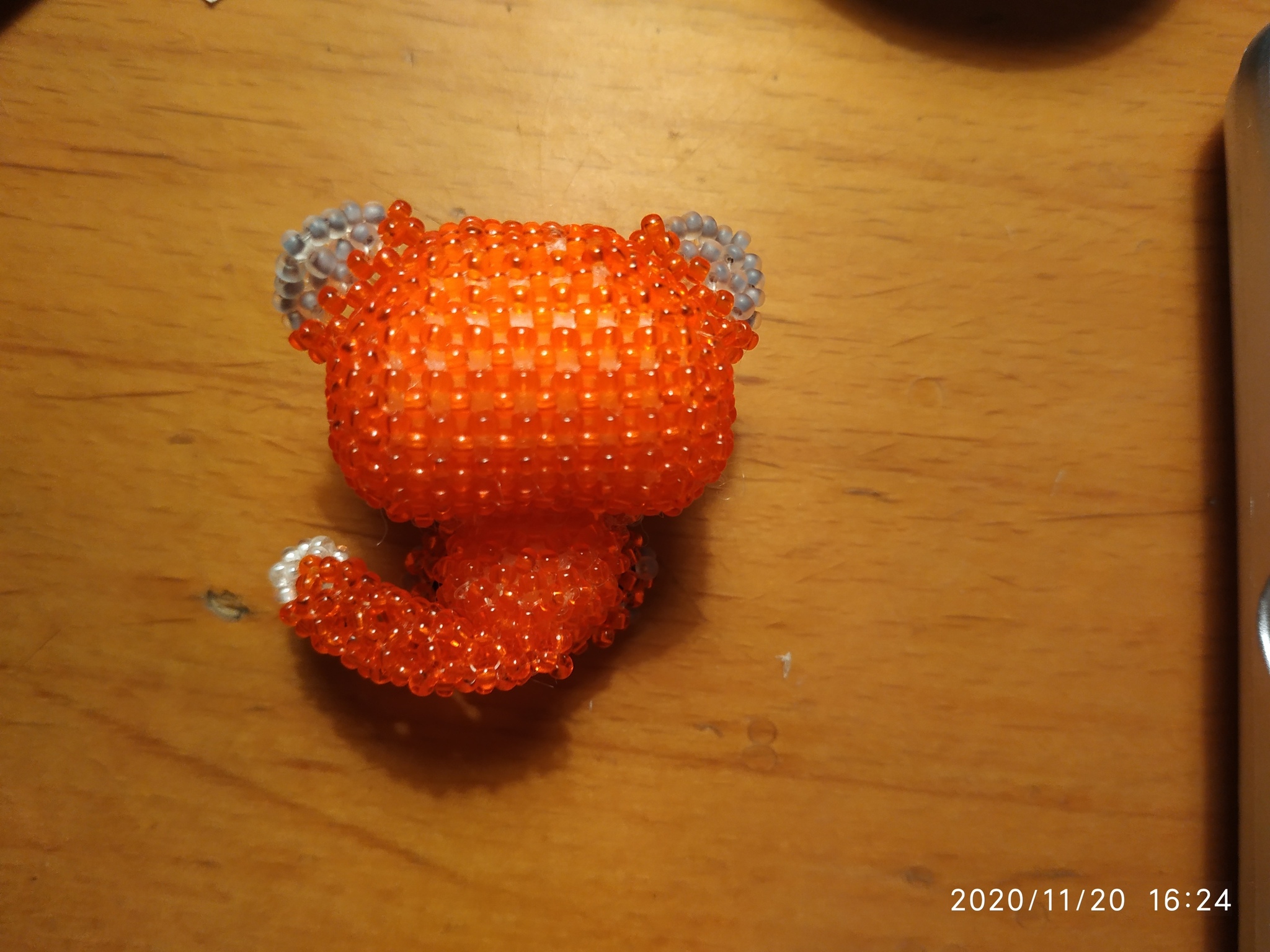 Little fox toy is looking for a home - My, Needleworkers give, Beads, Needlework without process, Beading, Longpost