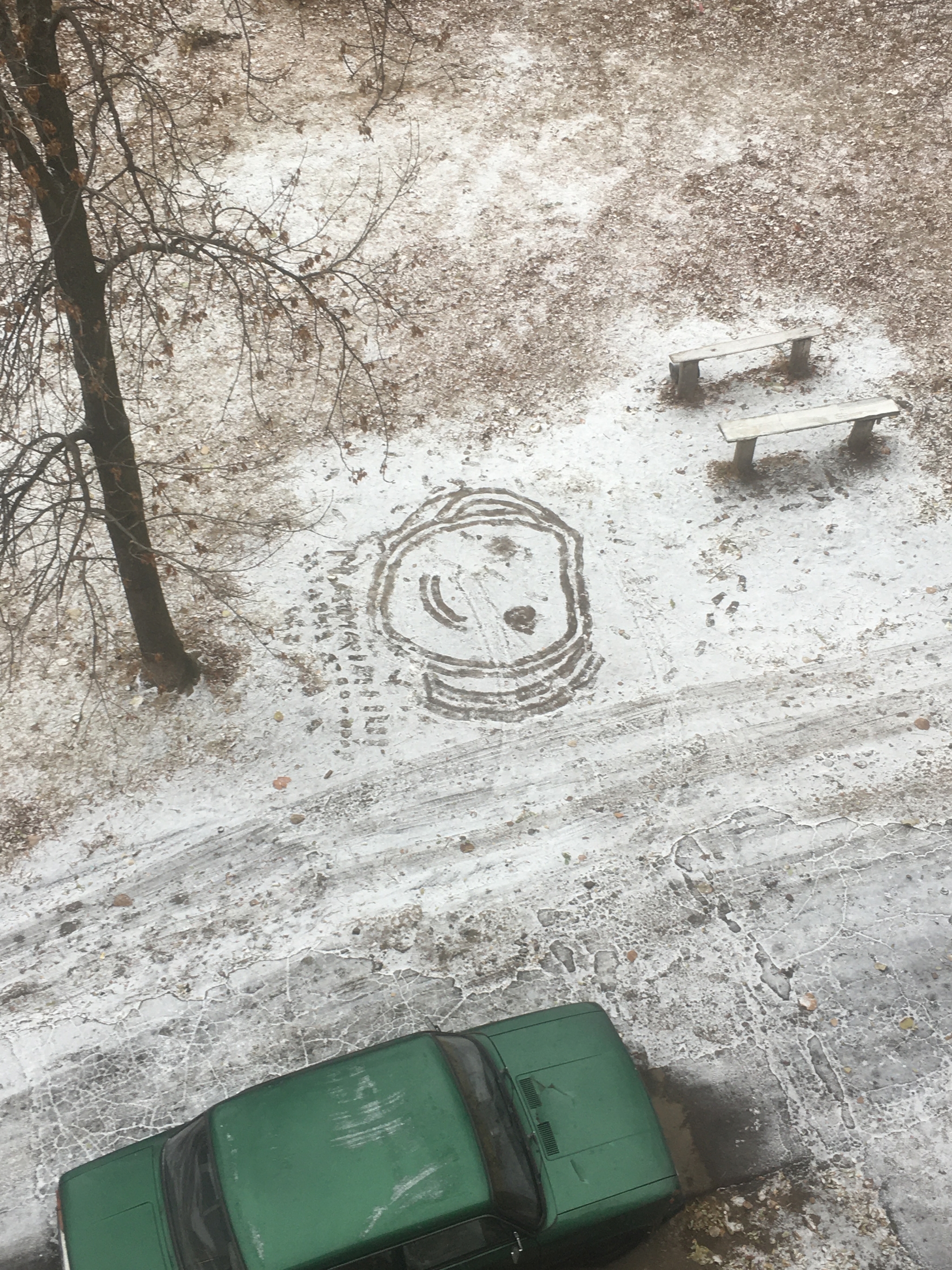 When the children didn't have enough snow to make a snowman - My, Snow, Children