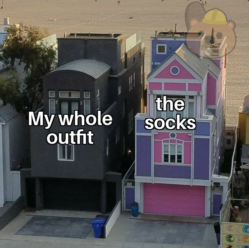 Bright socks - Socks, Picture with text, Memes, Contrast