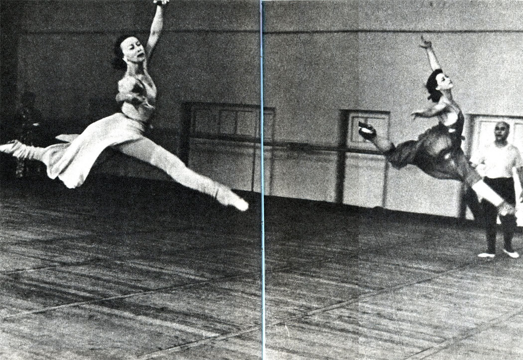 Flight - Ballet, Ballerinas, Old photo, Black and white photo, Maya Plisetskaya