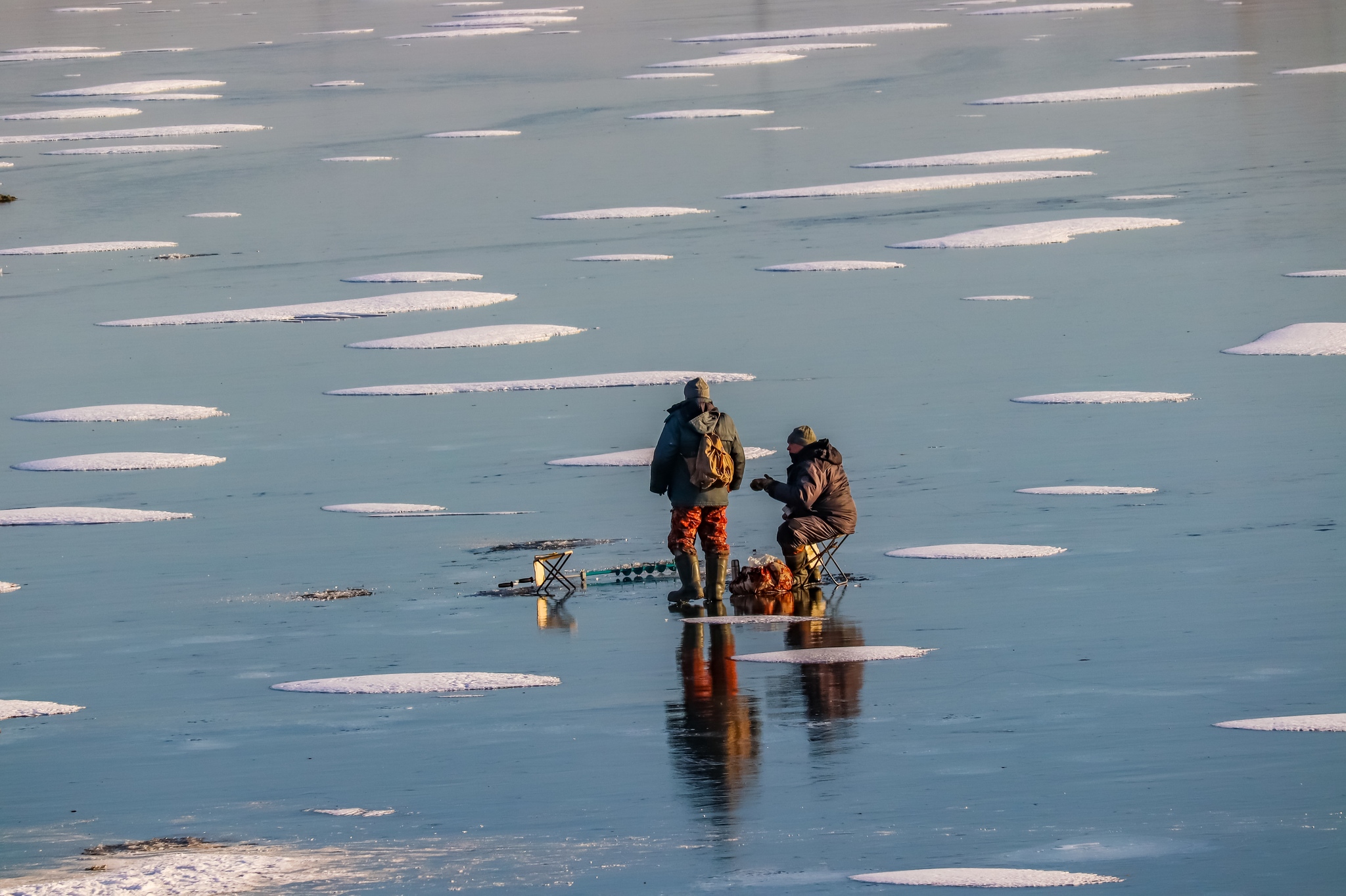 The first penguins - My, The photo, Winter fishing, Fishermen, Longpost