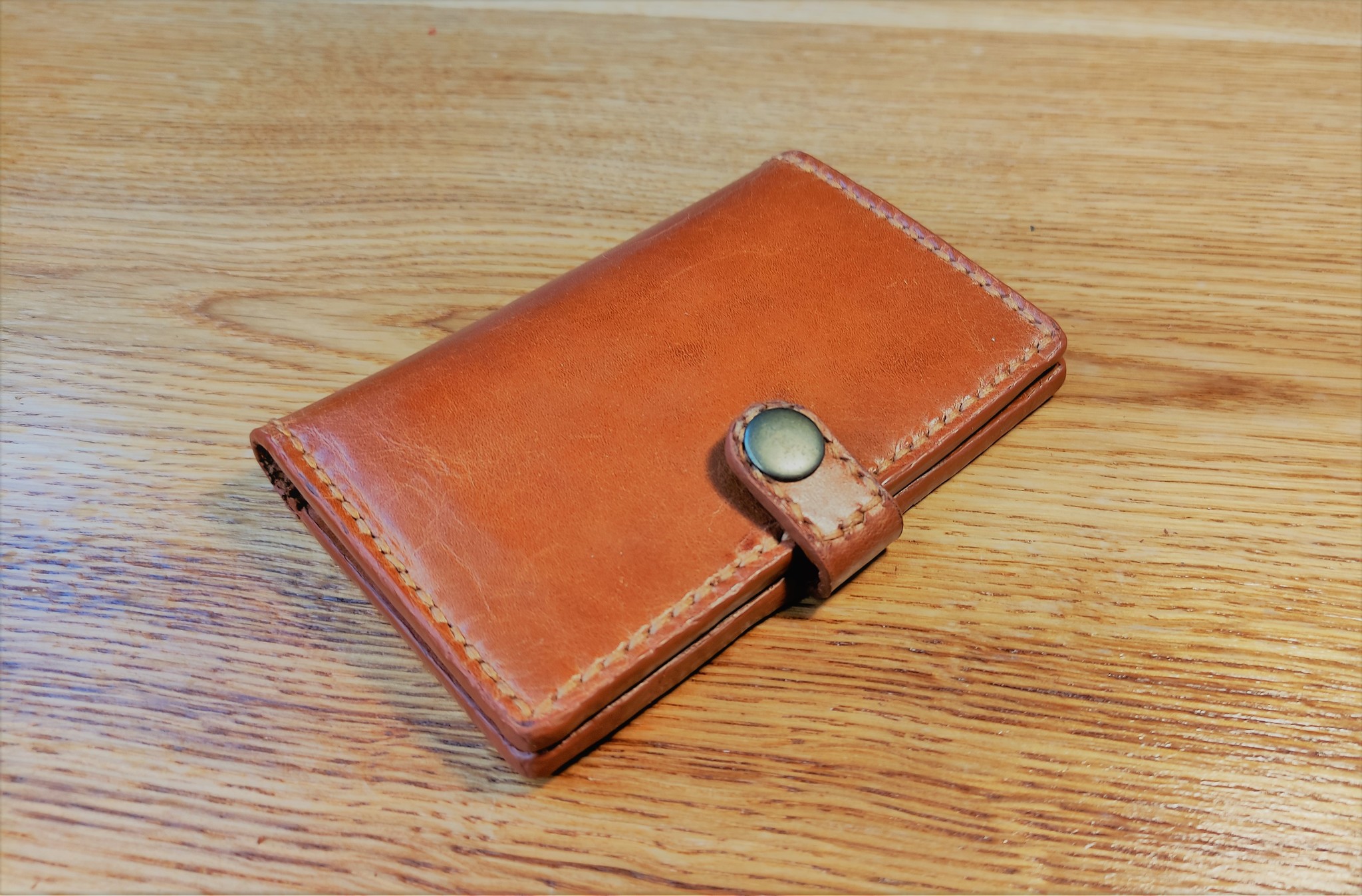 Mini wallet with coin compartment - My, Wallet, Leather products, Handmade, Leather, Longpost