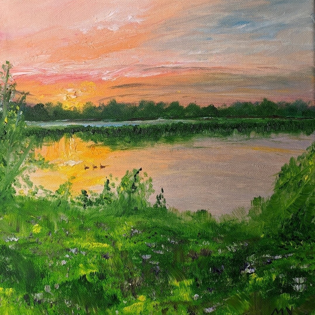 Evening. July 16 - My, Painting, Painting, Oil painting, Painting, Nature, Sunset