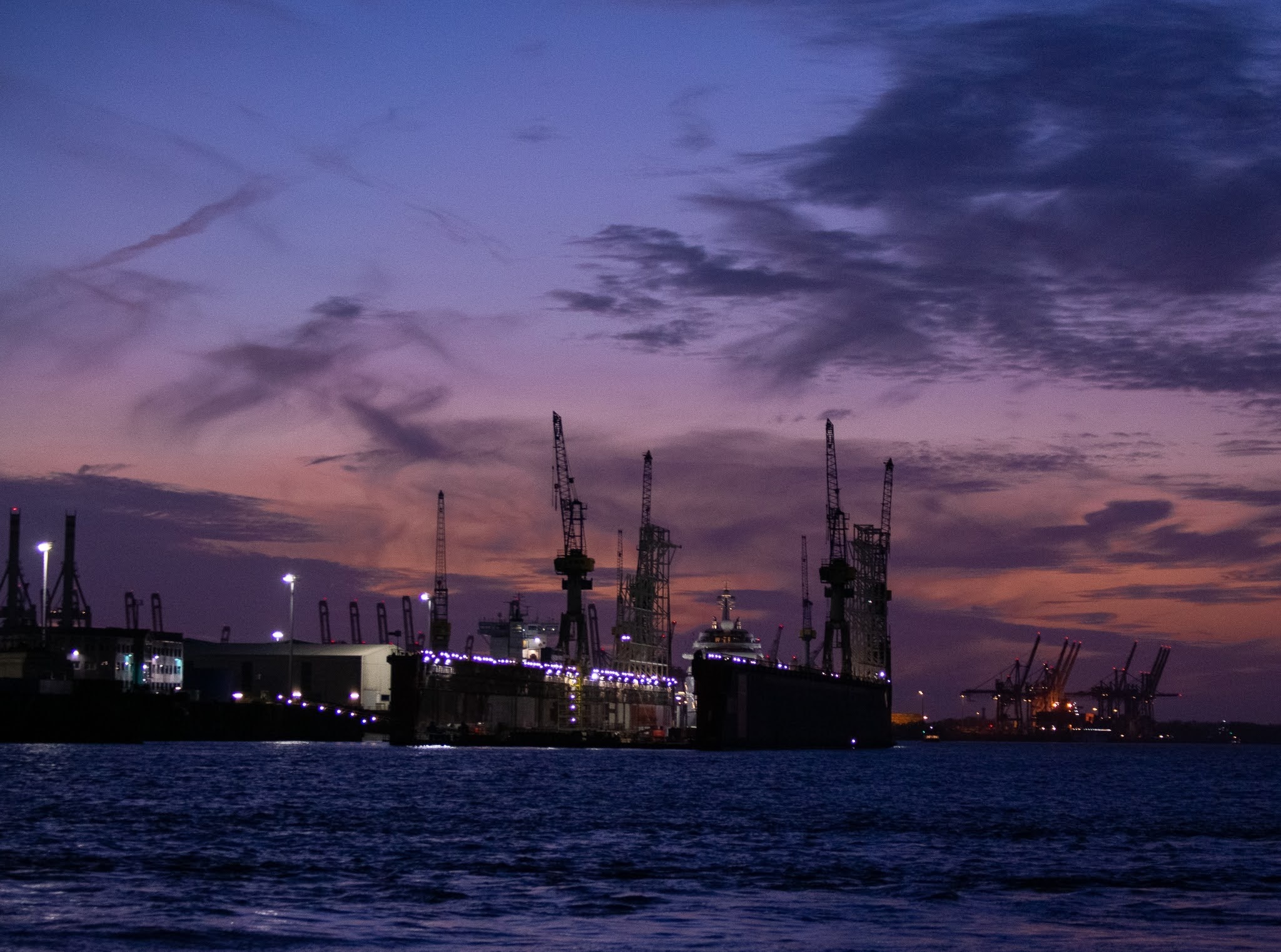 Hamburg port on a November evening - My, The photo, Hamburg, Germany, Port, Longpost