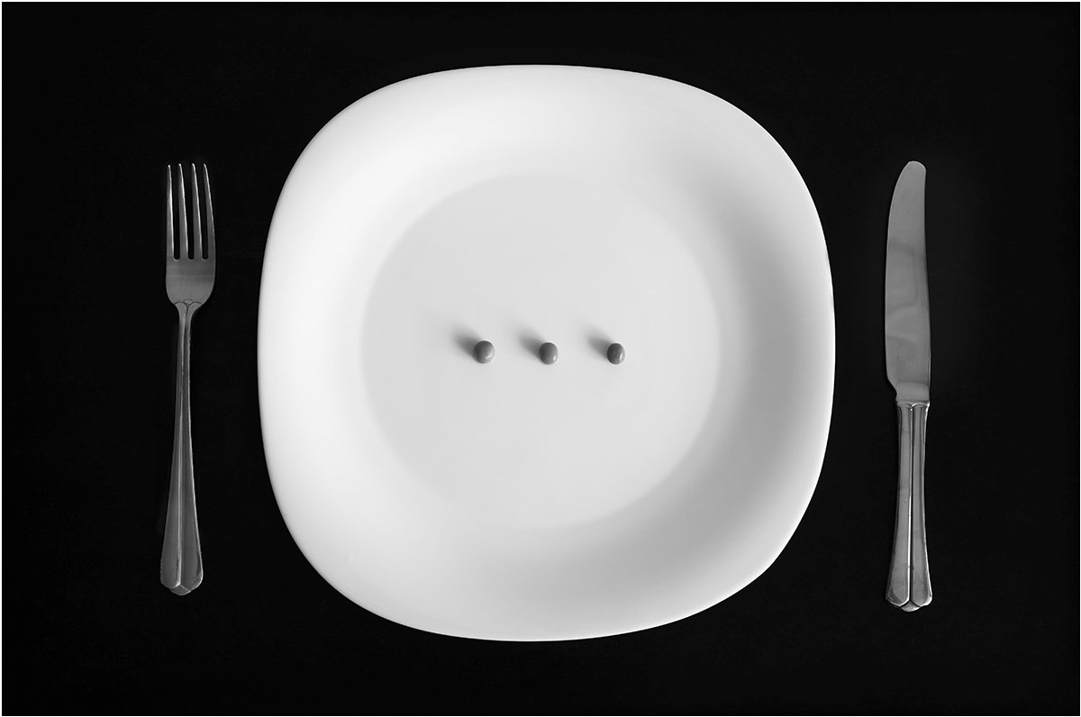 Breakfast - Breakfast, Plate, White on black, Longpost