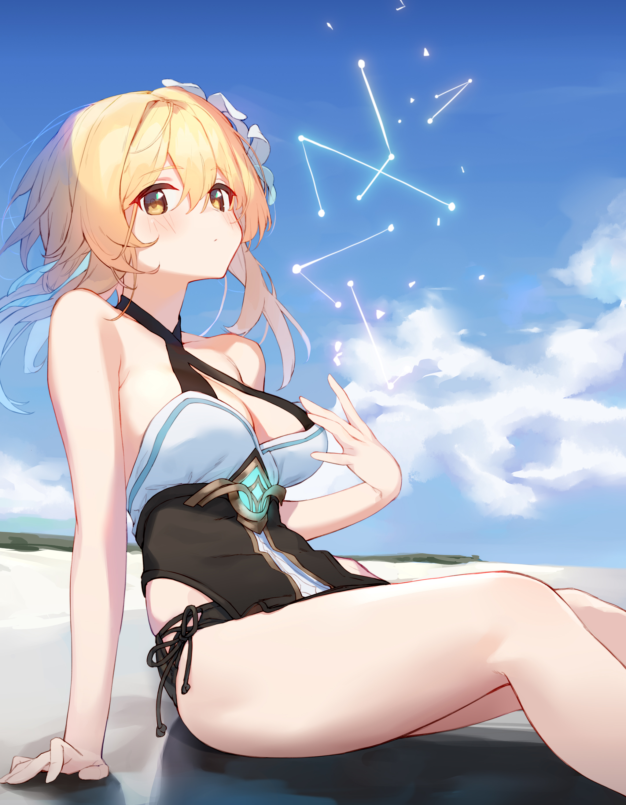 Lumine - Anime, Anime art, Genshin impact, Lumine (Genshin Impact), Games, Swimsuit