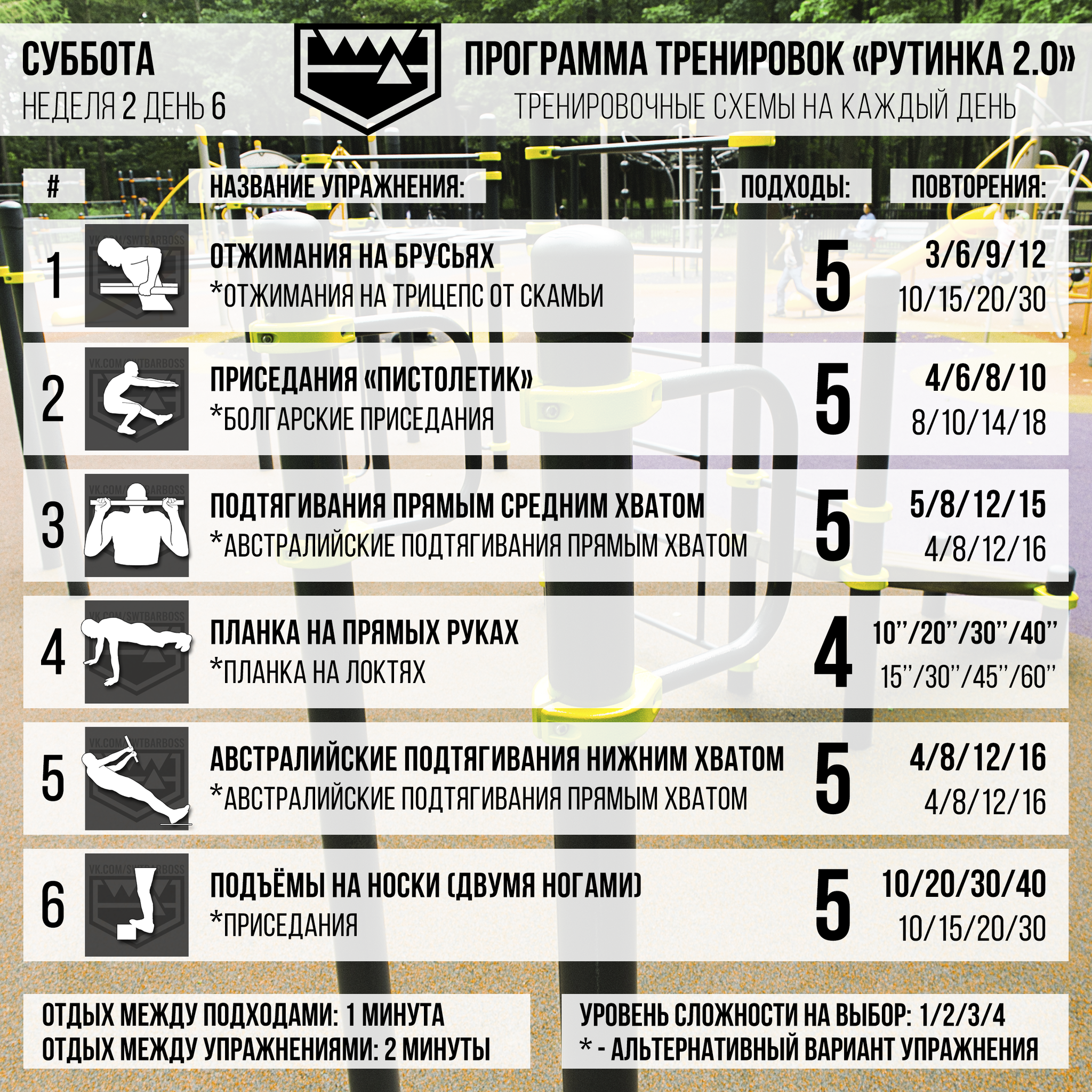 Training schemes for the second week of the Routine 2.0 program - My, Workout, Pull-ups, Push ups, Squats, Training program, Calisthenica, Longpost