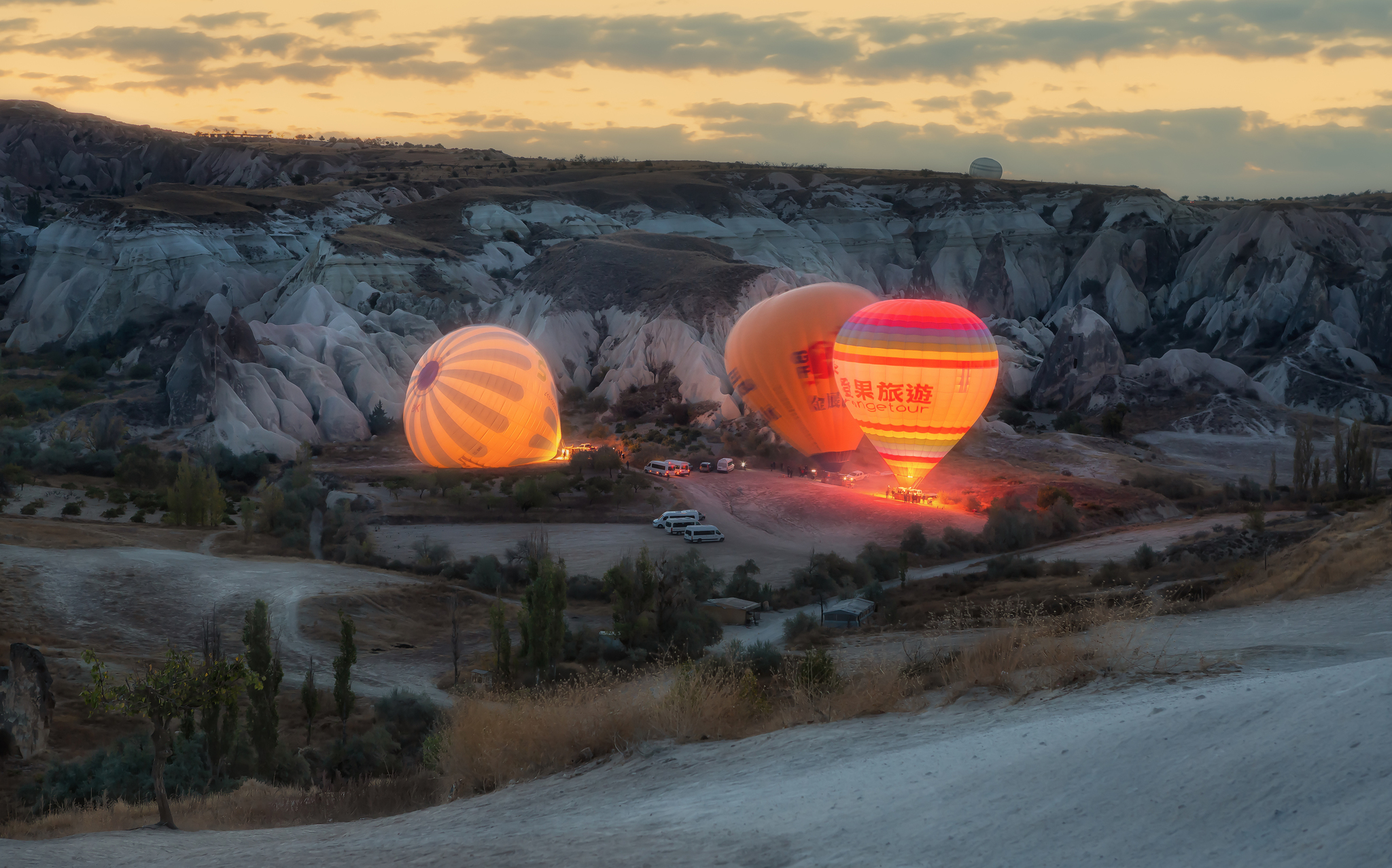 Preparing for takeoff - Balloon, Morning, Turkey, The photo, Cappadocia