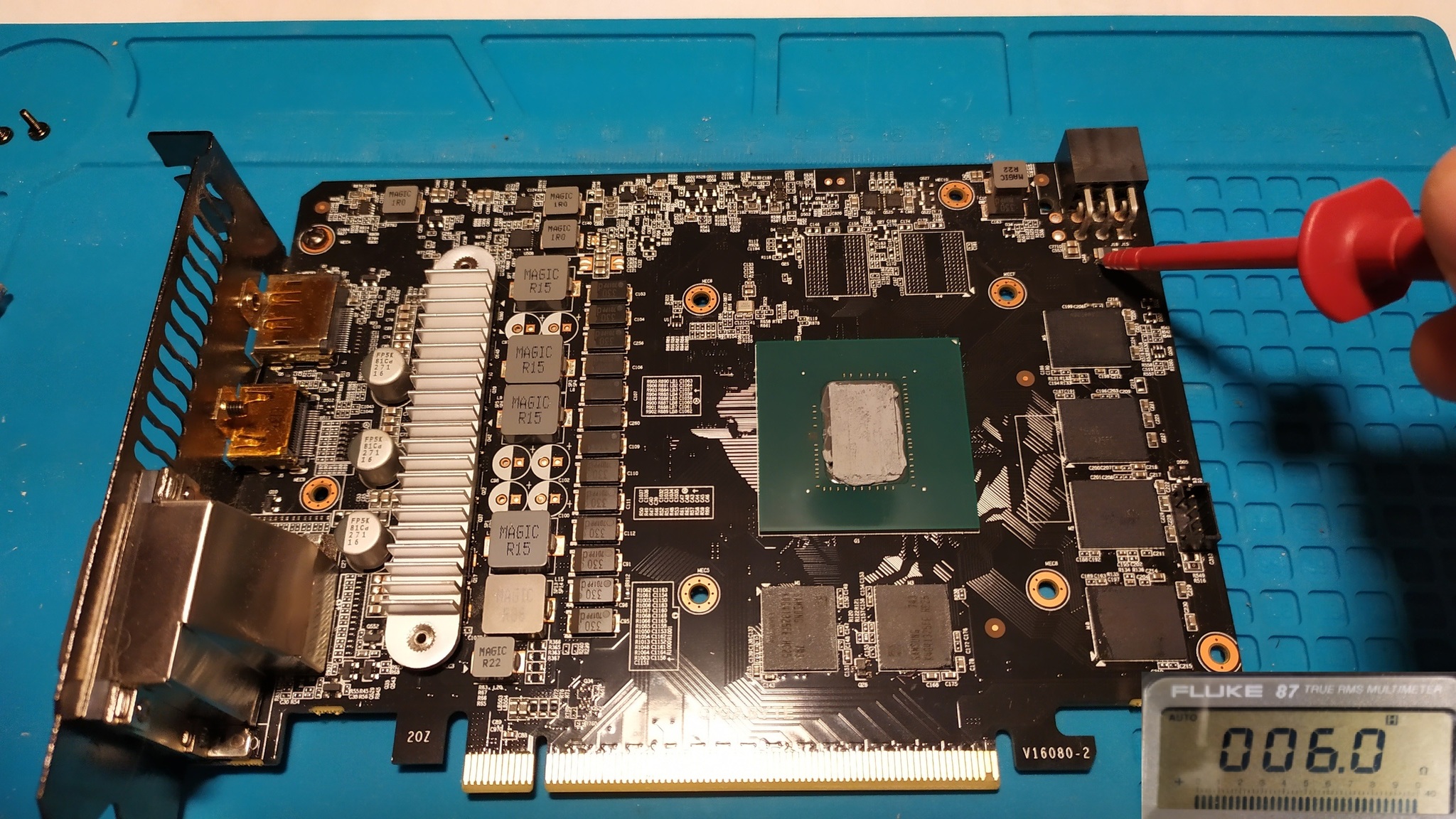 We took it apart to look, but there was nothing there. Repair 1060 - My, Repair, Geforce GTX 1060, Longpost, Electronics repair, Computer Repair