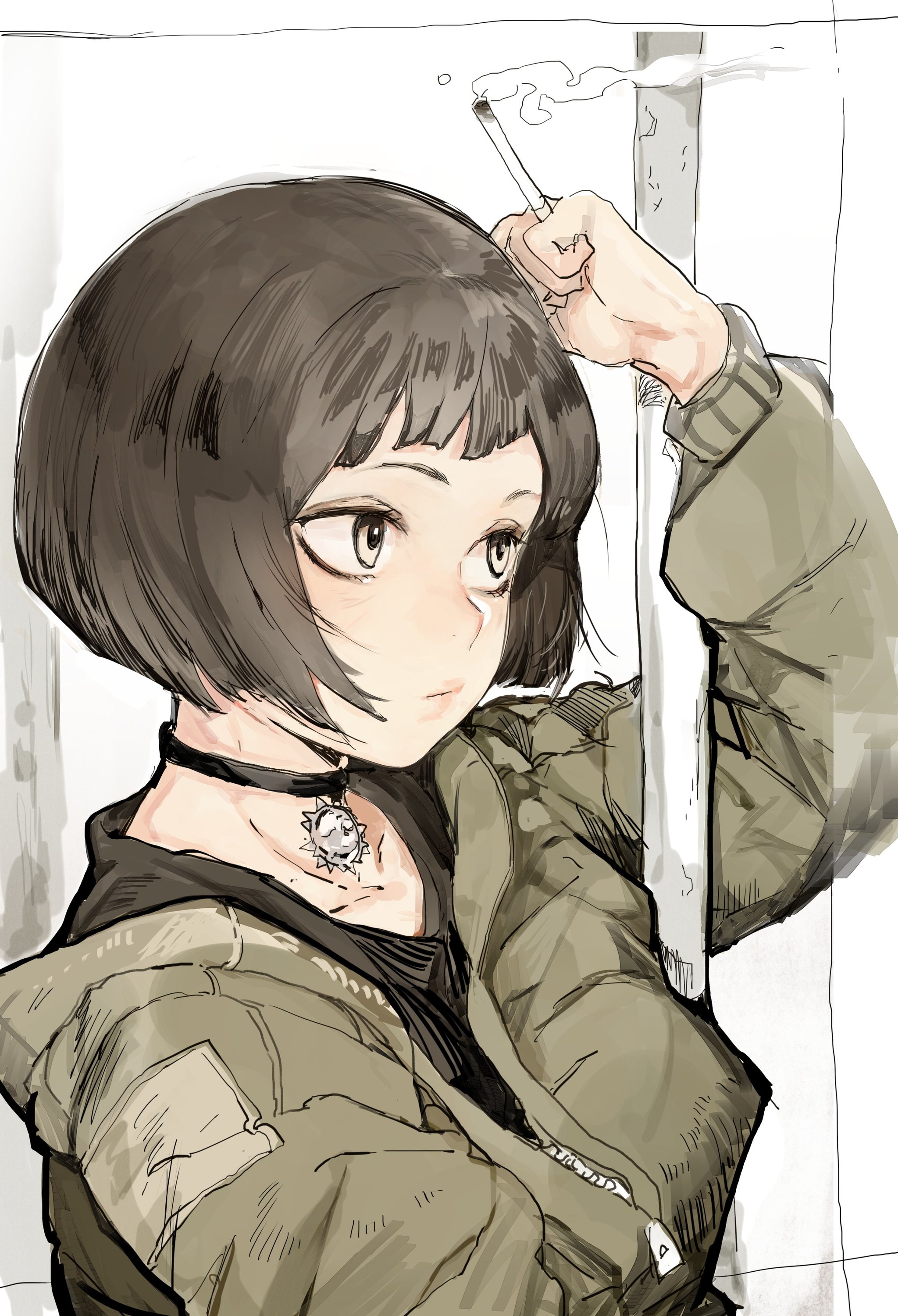 Matilda - Anime, Anime art, Leon, Matilda, Loli, Choker, Cigarettes, Longpost